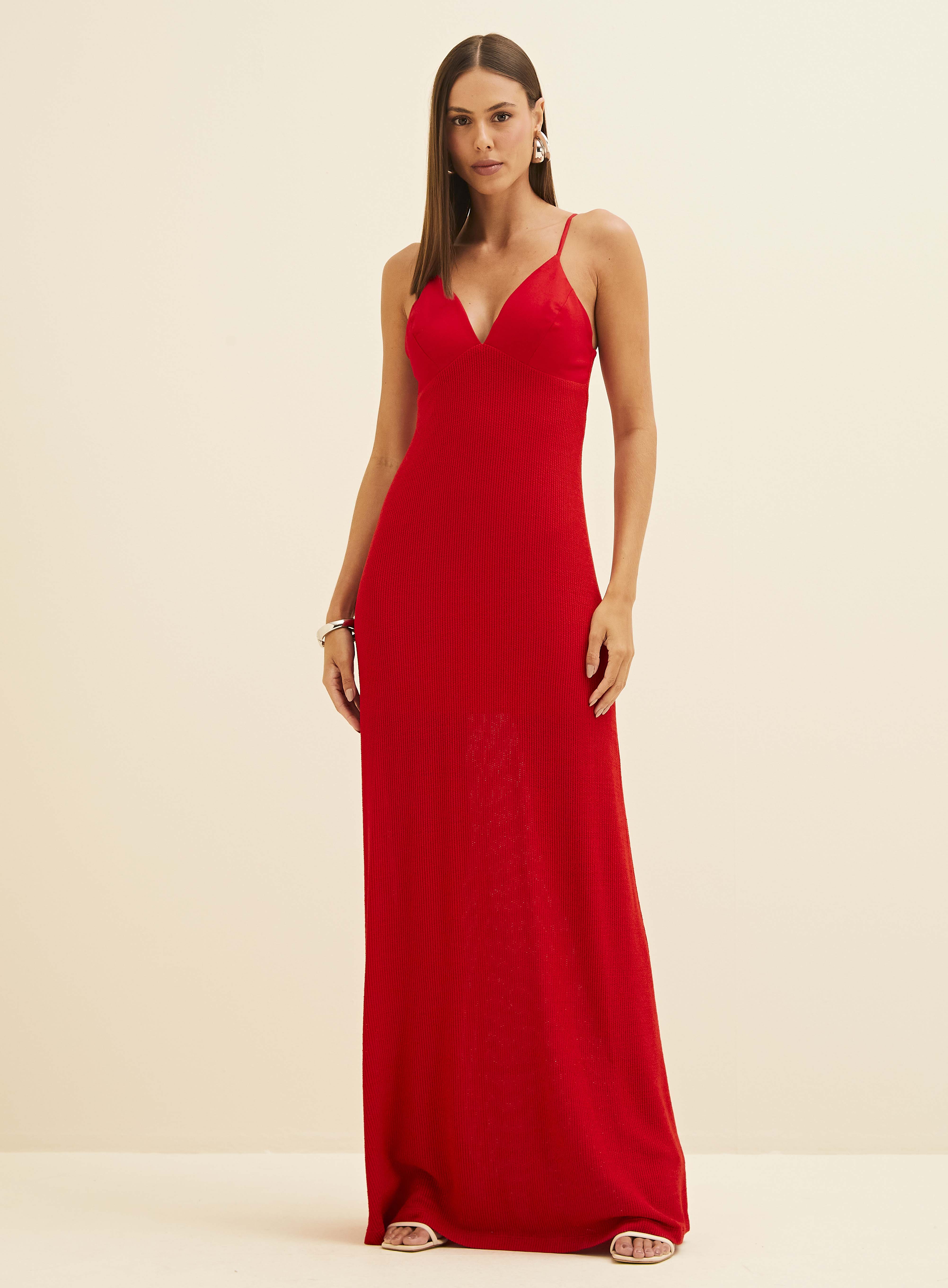 VESTIDO FORUM M VERMELHO SPARKLY