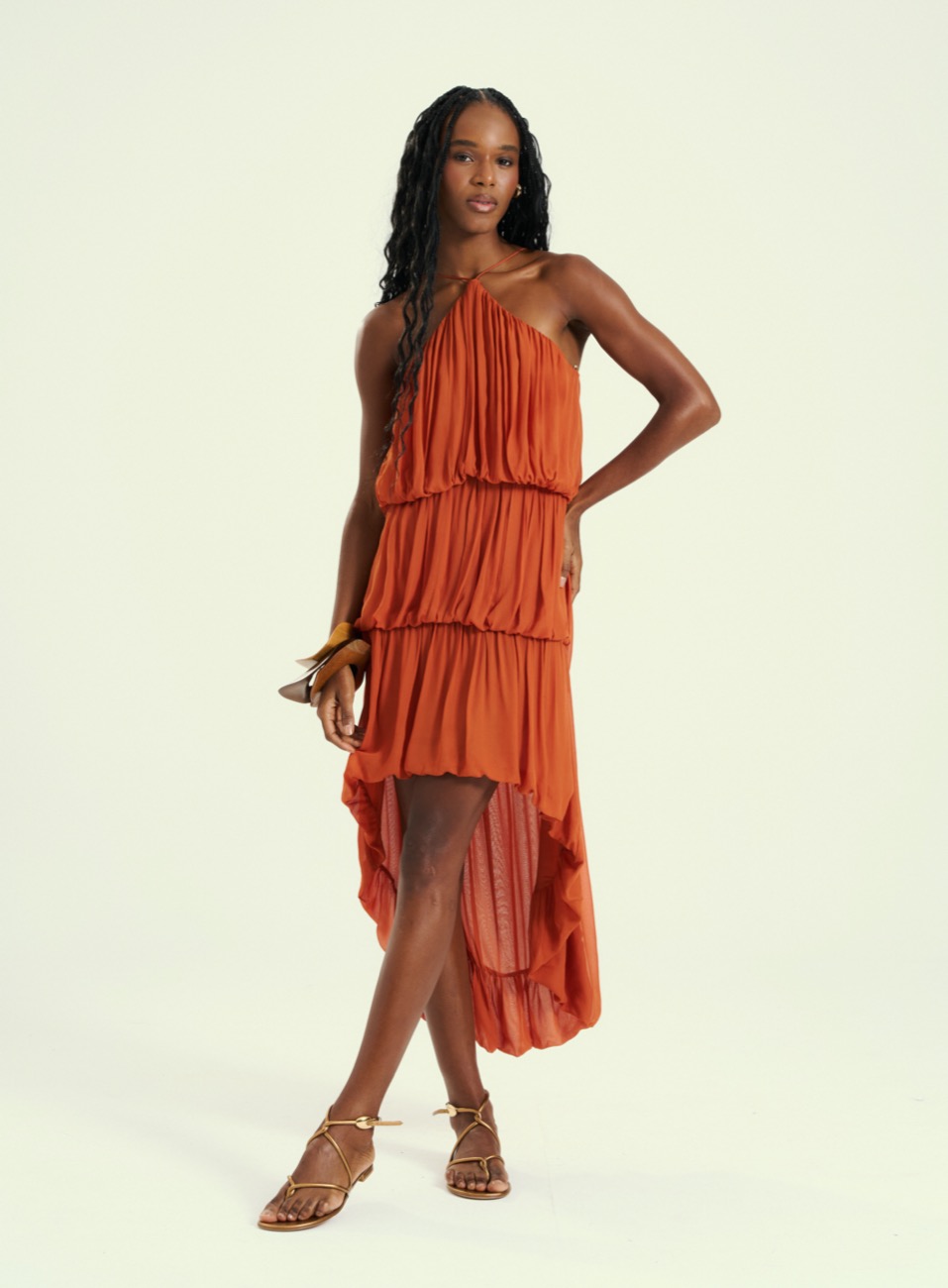VESTIDO OPEN GG MARROM CARAMEL