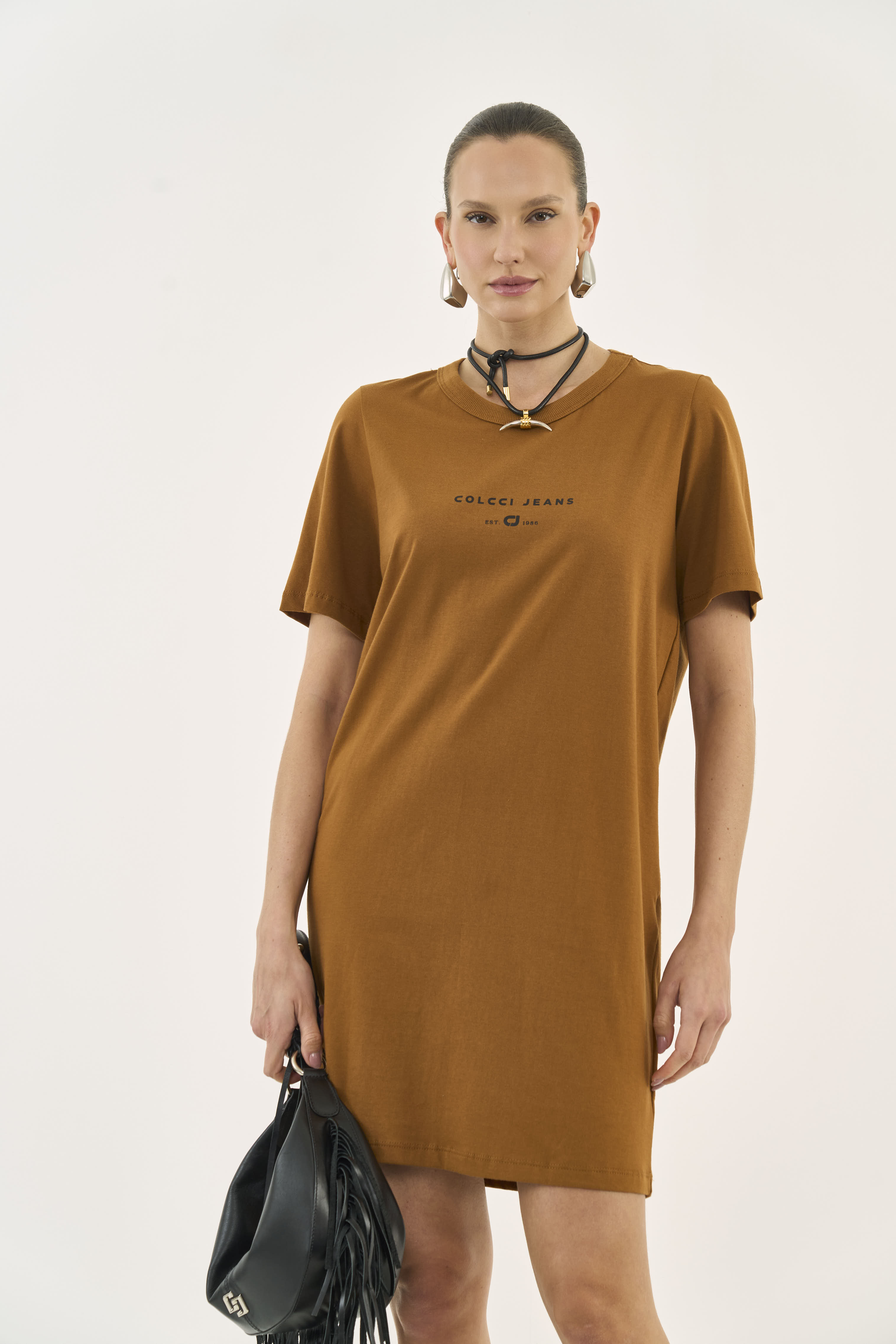VESTIDO COLCCI JEANS G MARROM DROME