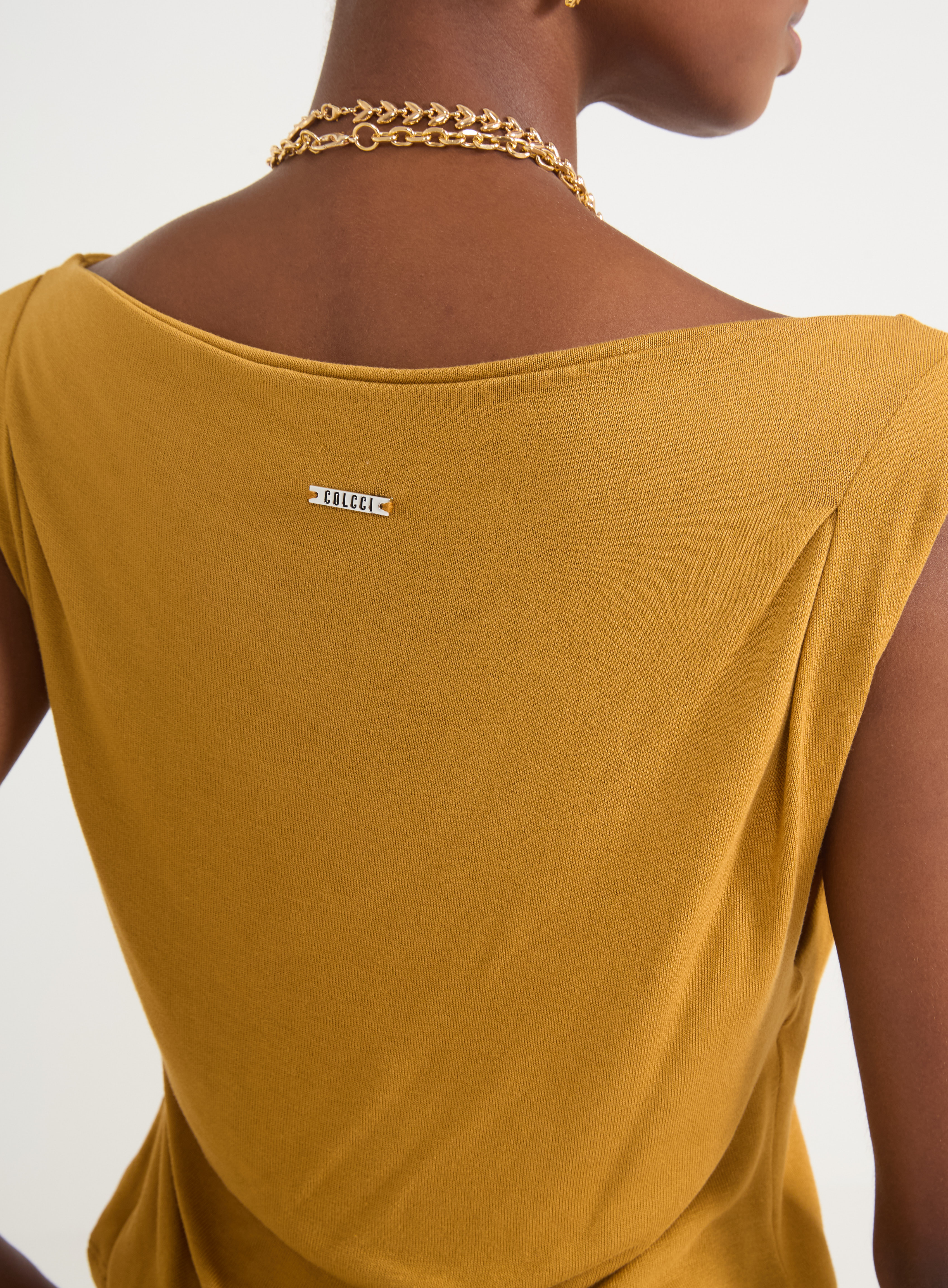 BLUSA COLCCI G AMARELO OLD GOLD