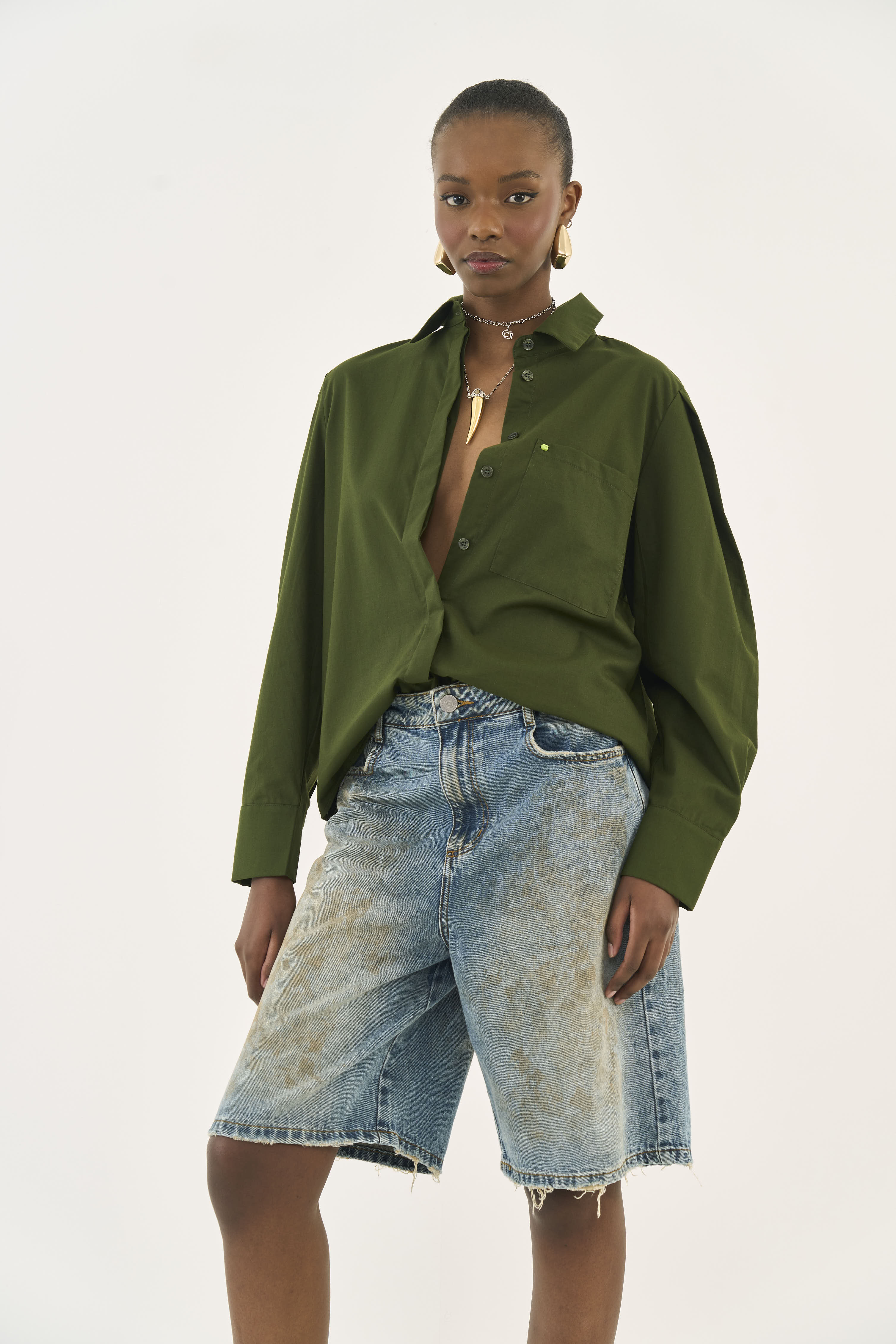 CAMISA COLCCI JEANS PP VERDE ÉDEN