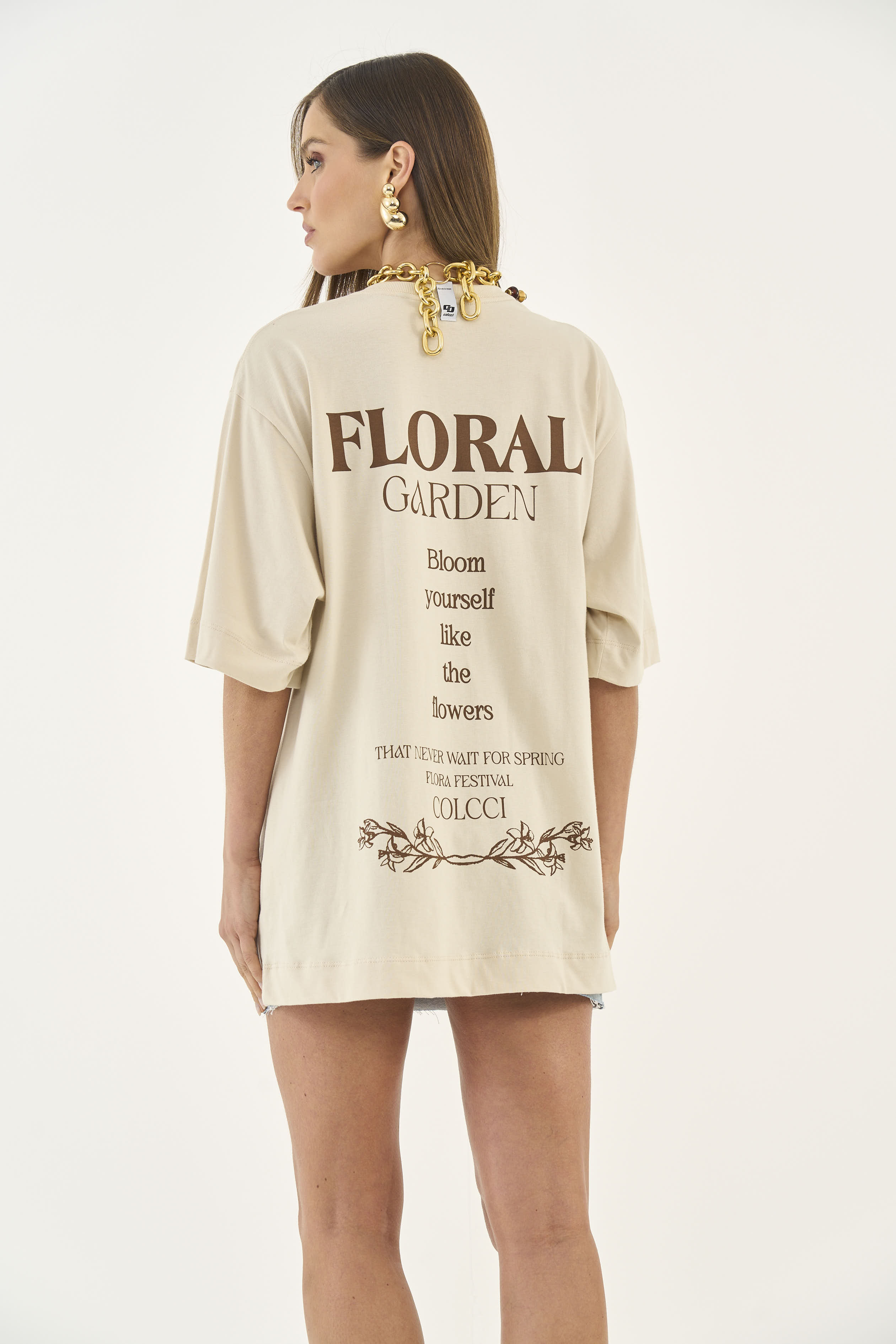 CAMISETA ESTAMPADA G BEGE TAUPE