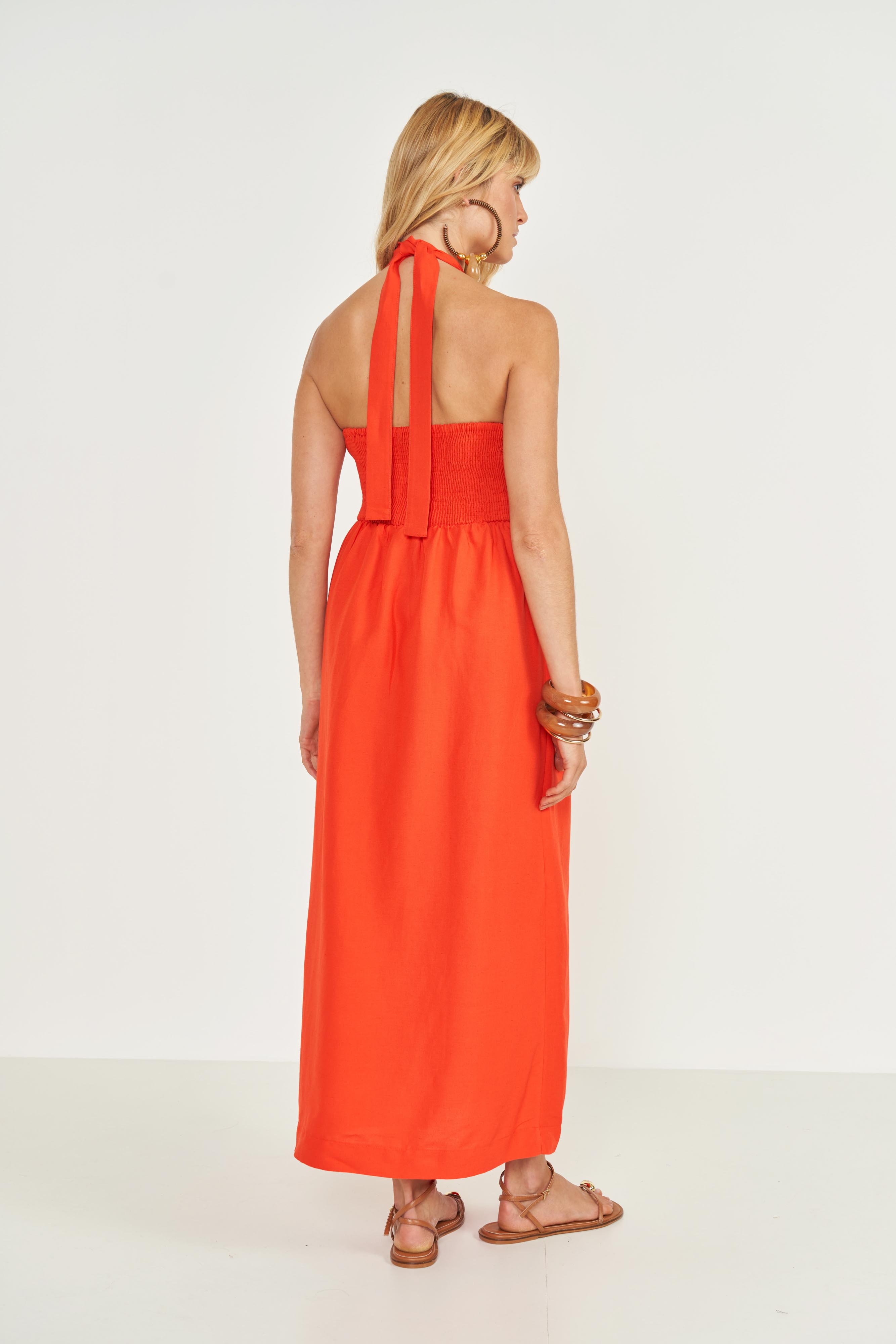 VESTIDO LINHO M VERMELHO NIVES
