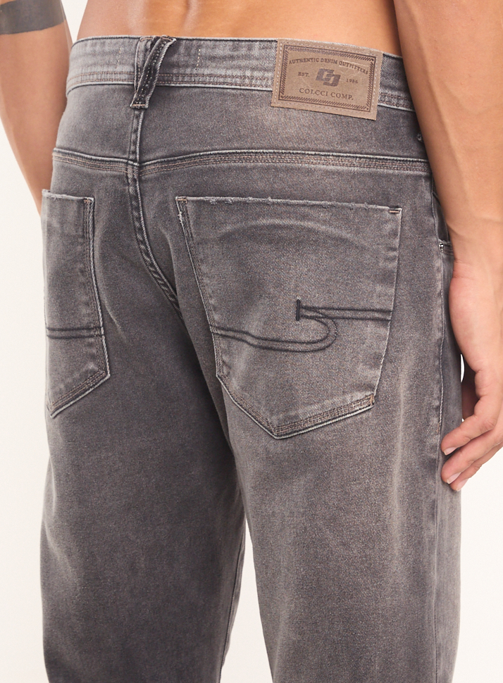 CALÇA JEANS RETA 36 IND.PRETO