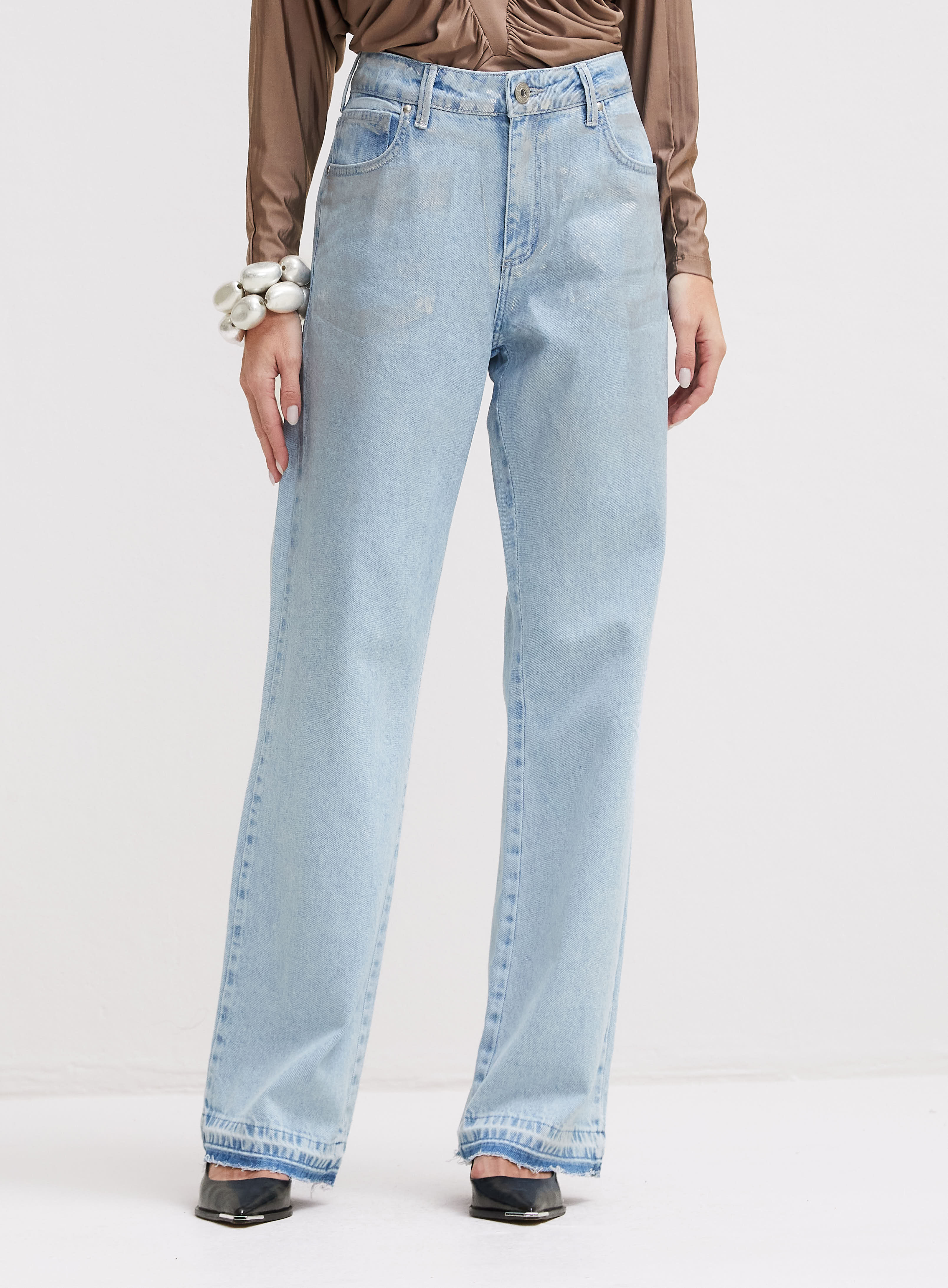 CALÇA JEANS RAQUEL WIDE LEG 38 INDIGO
