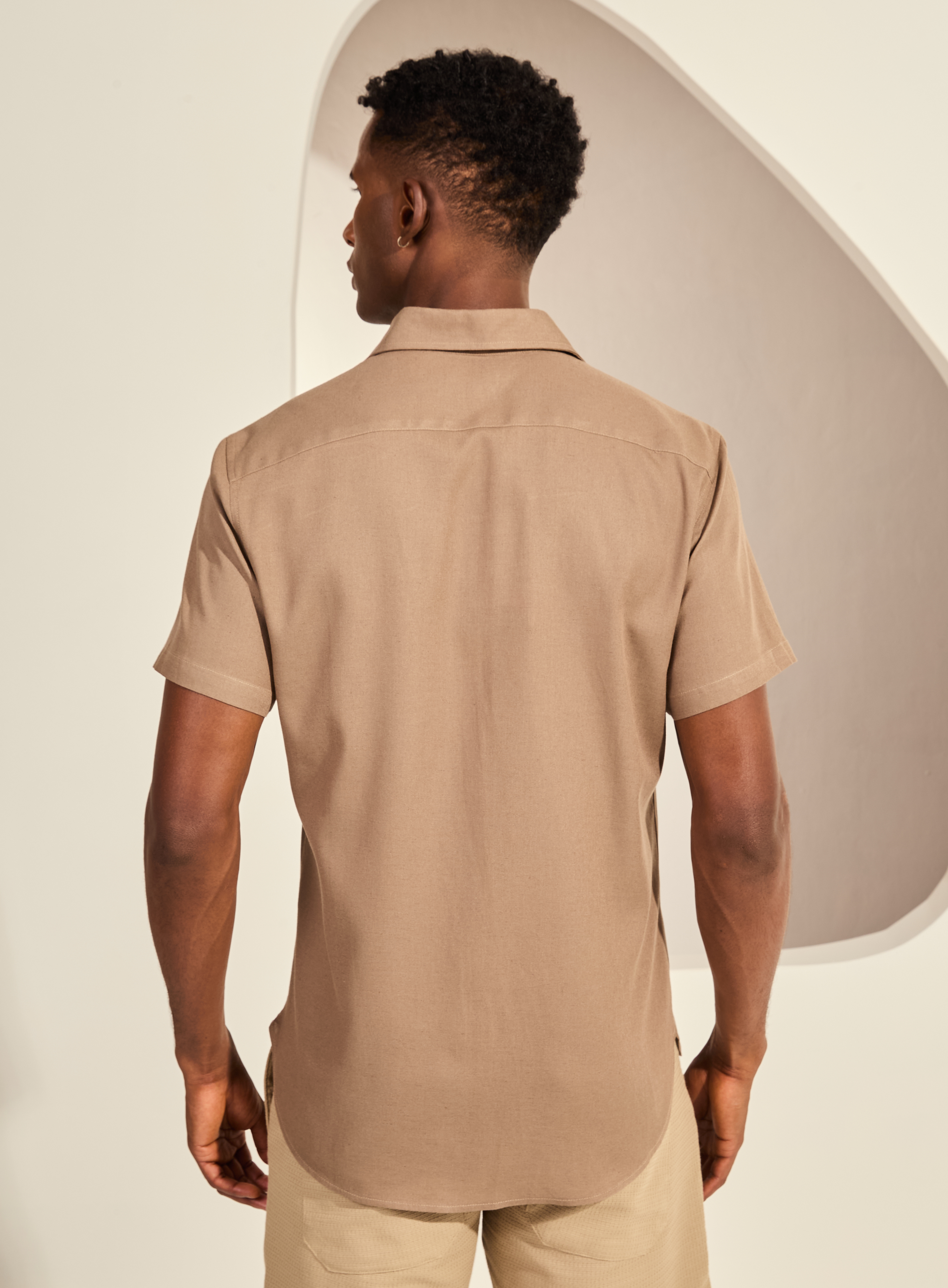 CAMISA LINHO ST BARTHS G BEGE CINZAS