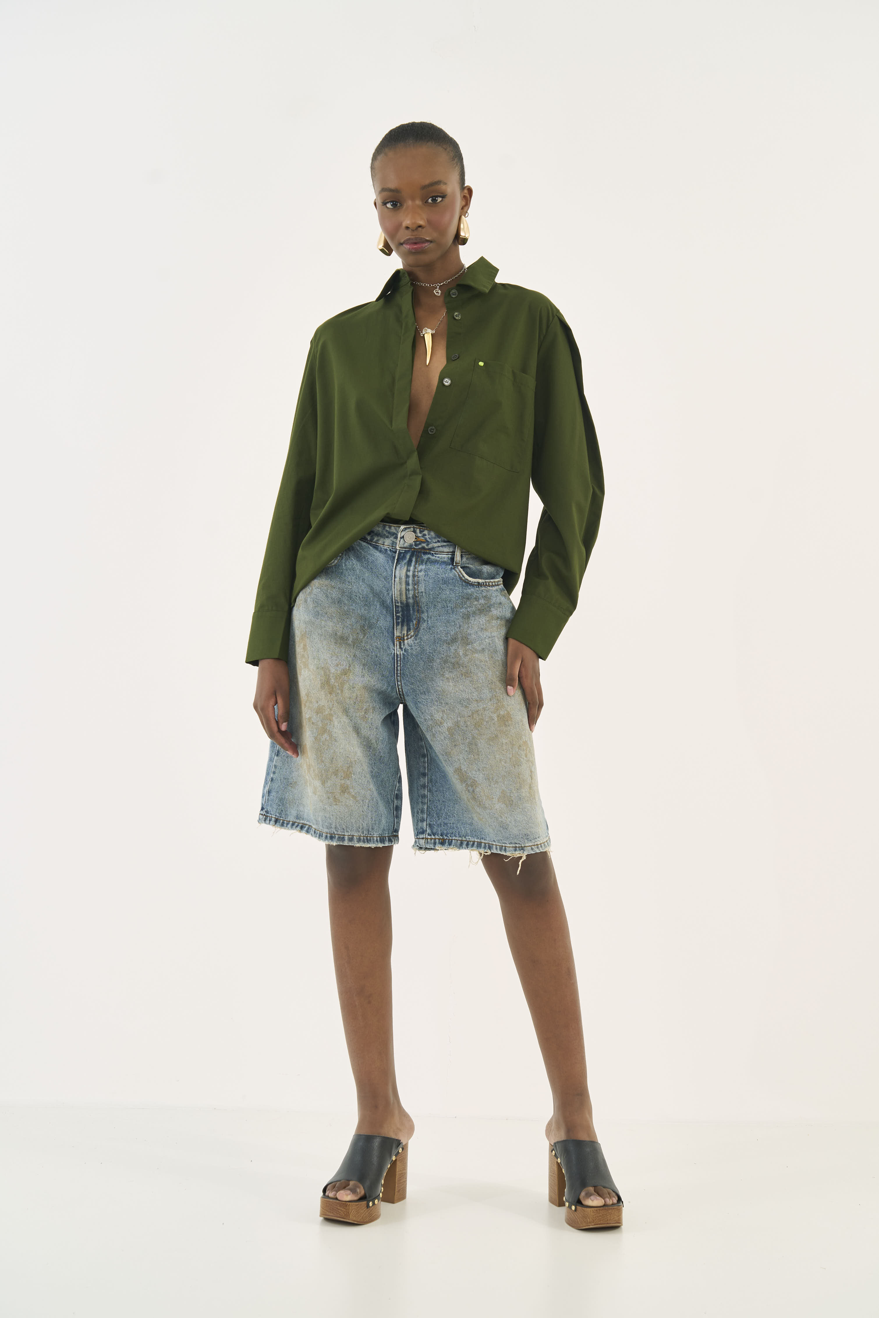 CAMISA COLCCI JEANS PP VERDE ÉDEN