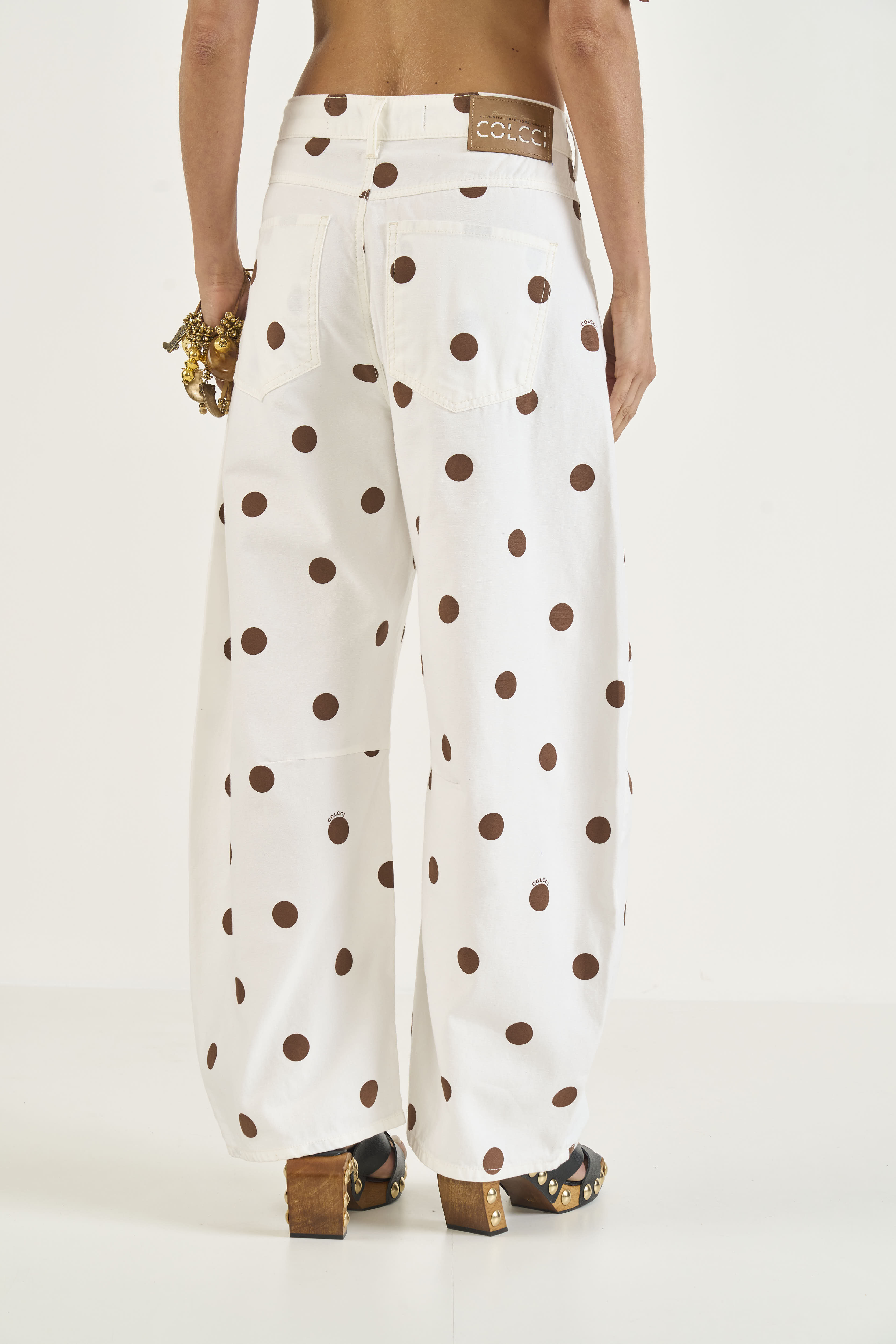 CALÇA SARJA BARRIL ESTAMPADA 44 POA QUADRO