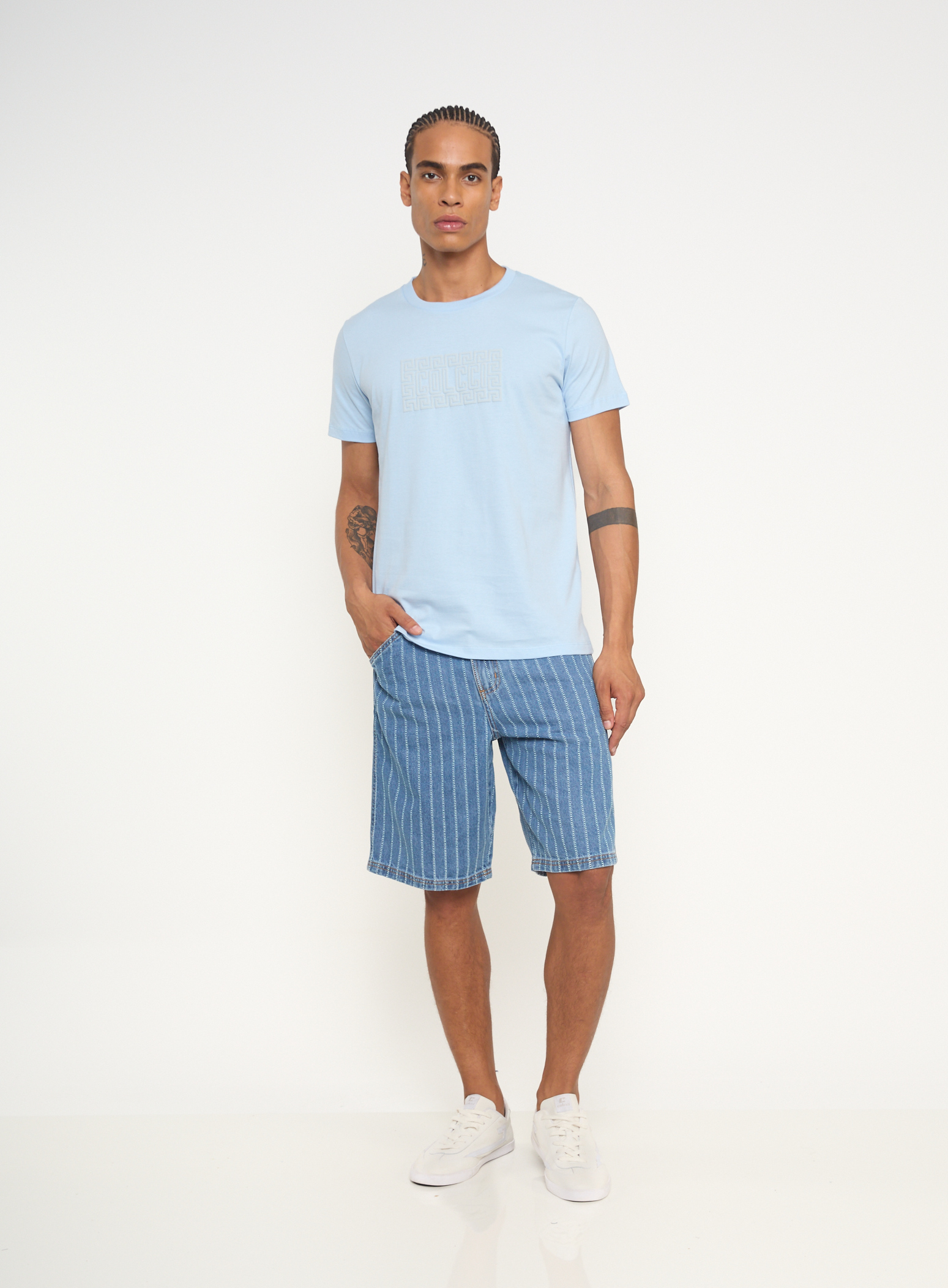 BERMUDA JEANS WORKER LISTRADA 38 LSTRADO