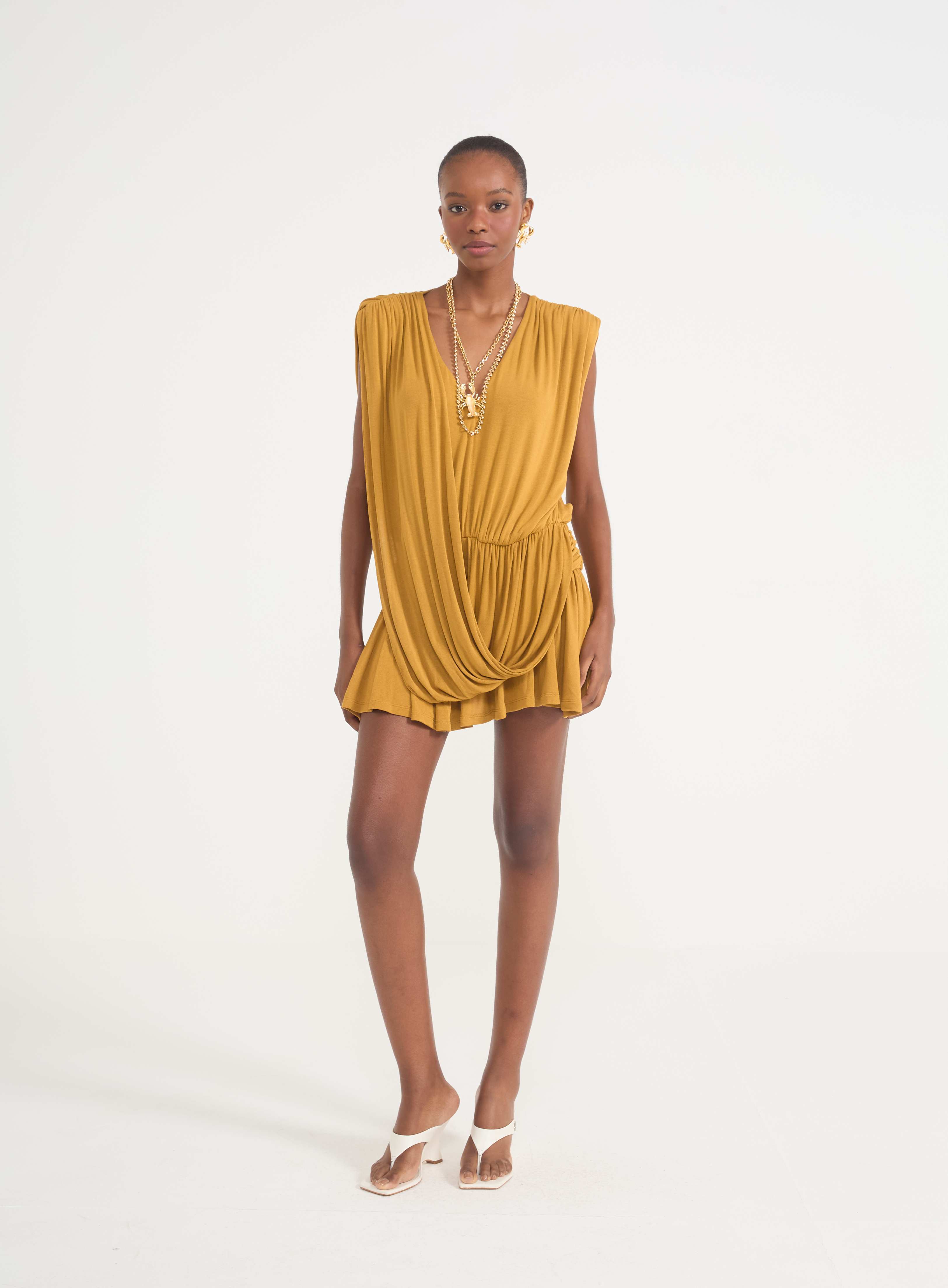 VESTIDO COLCCI M AMARELO OLD GOLD