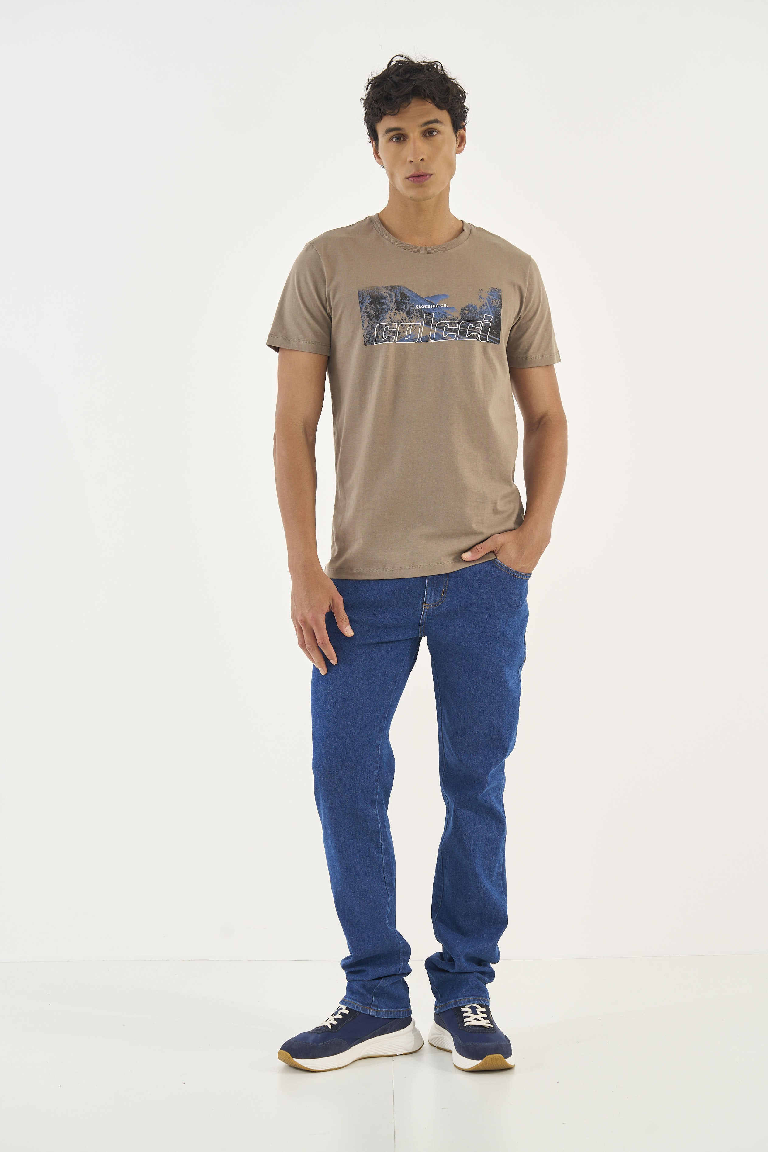 CAMISETA COLCCI GG BEGE CINZAS