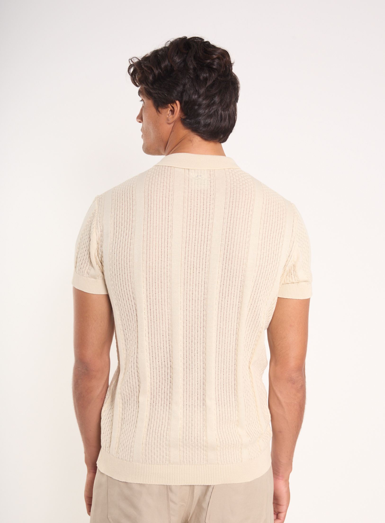 POLO TRICÔ G BEGE TAUPE