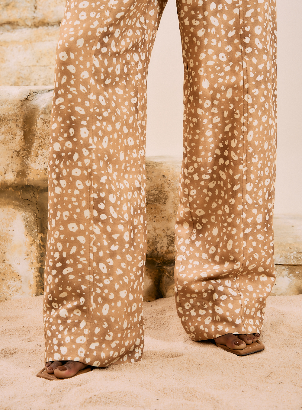 CALÇA LINHO ESTAMPADA G GOLDEN WIND