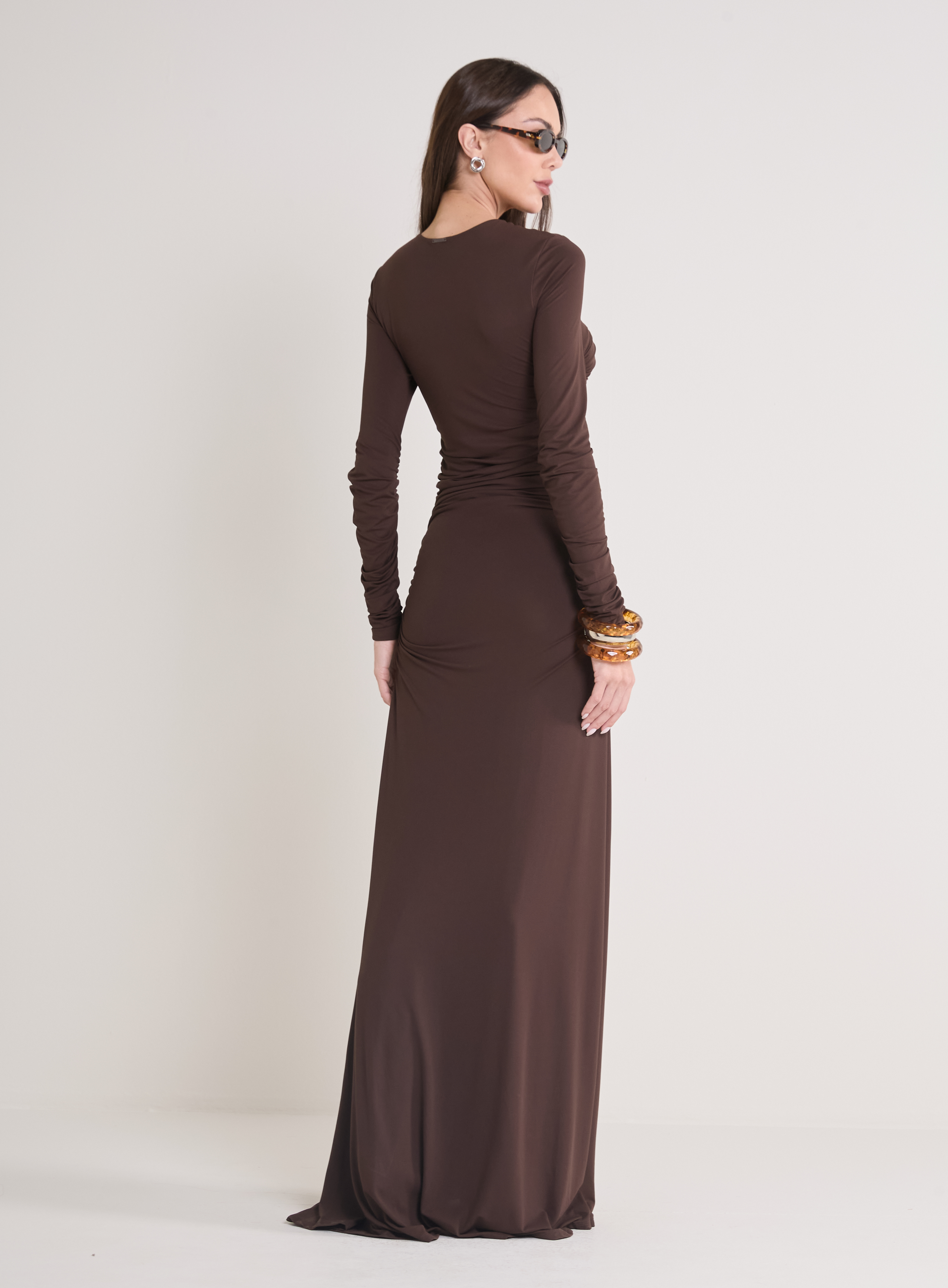 VESTIDO FORUM M MARROM NOBUCK