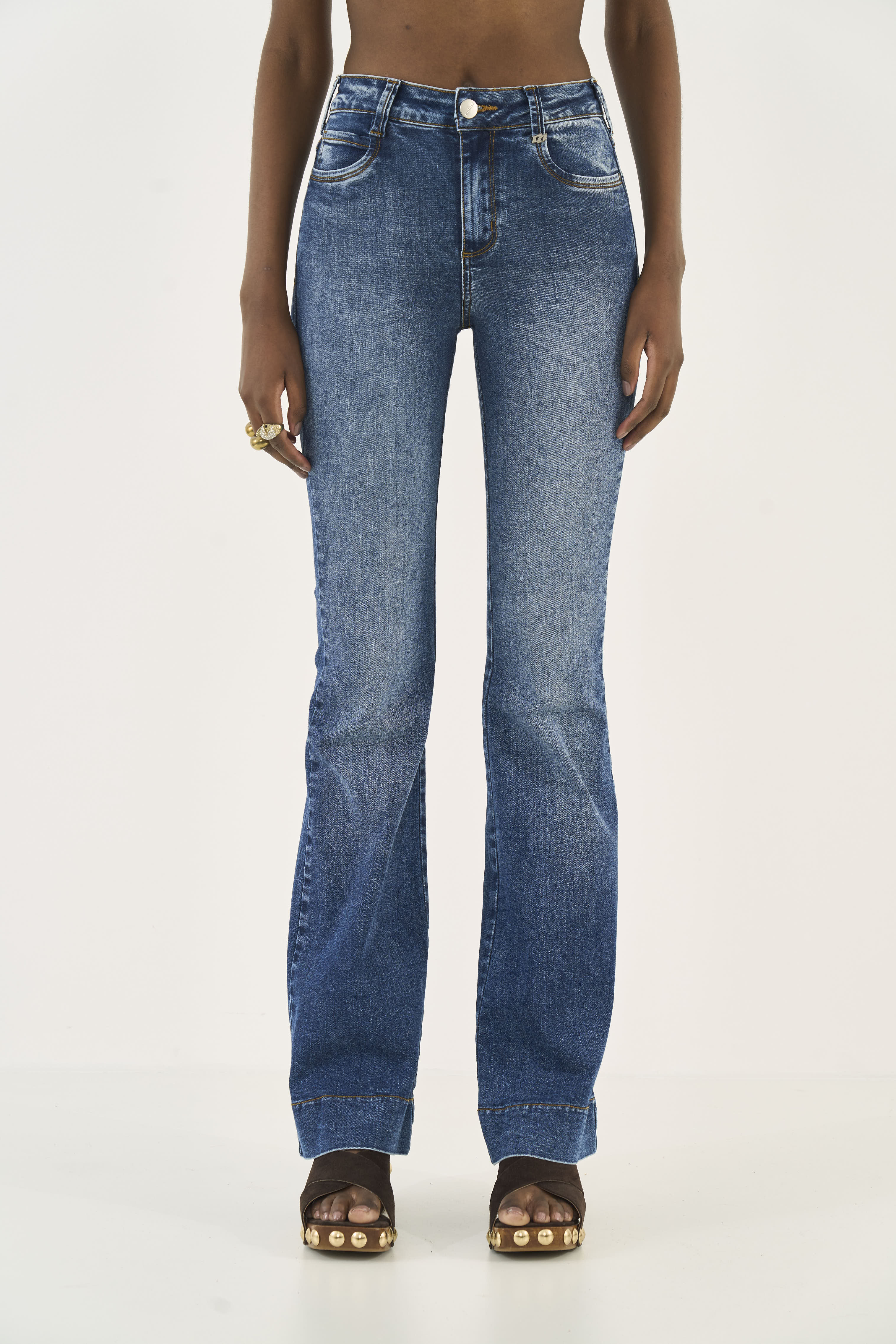 CALÇA JEANS BIA FLARE 42 INDIGO