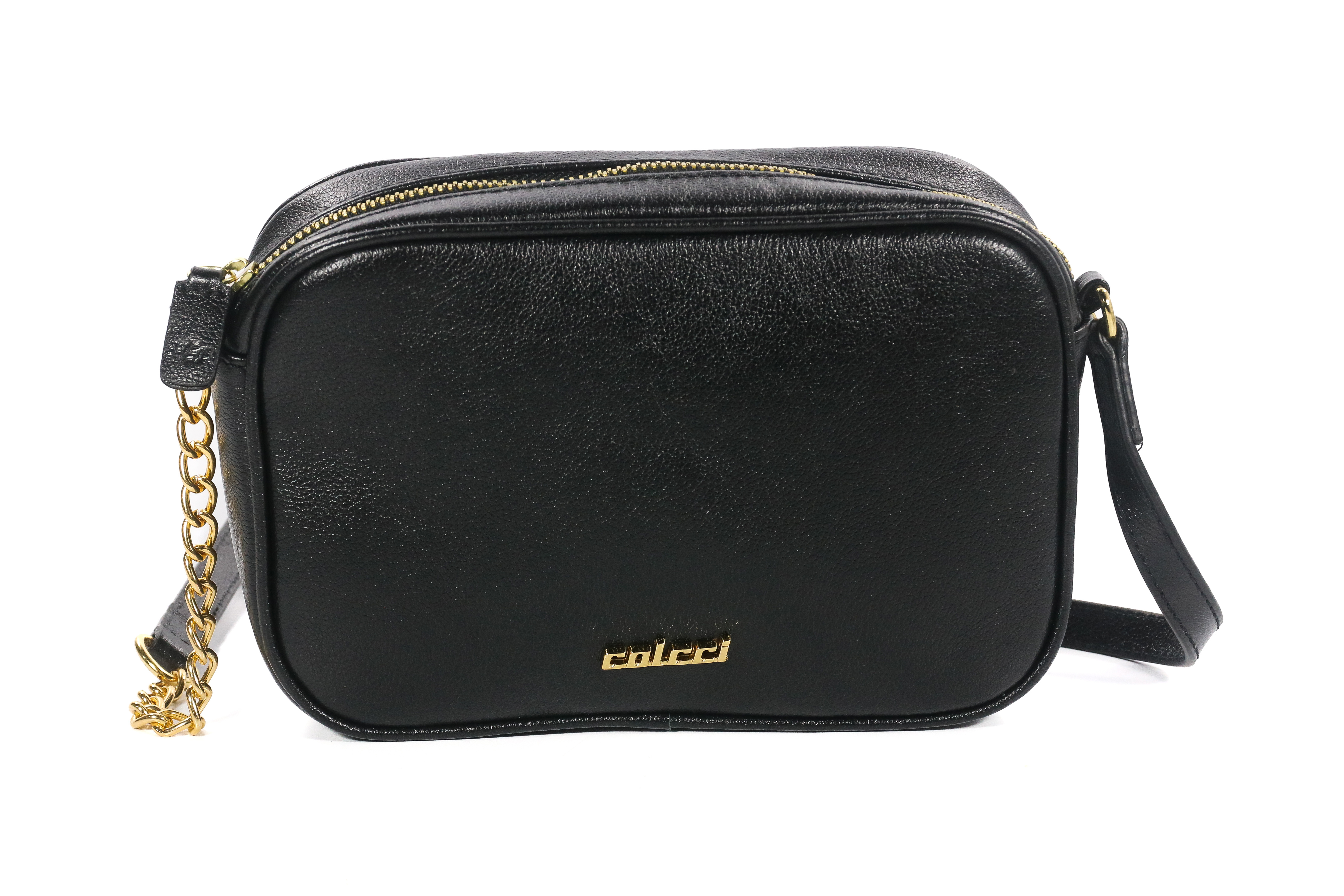 BOLSA  COLCCI CAMERA BAG COURO U PRETO