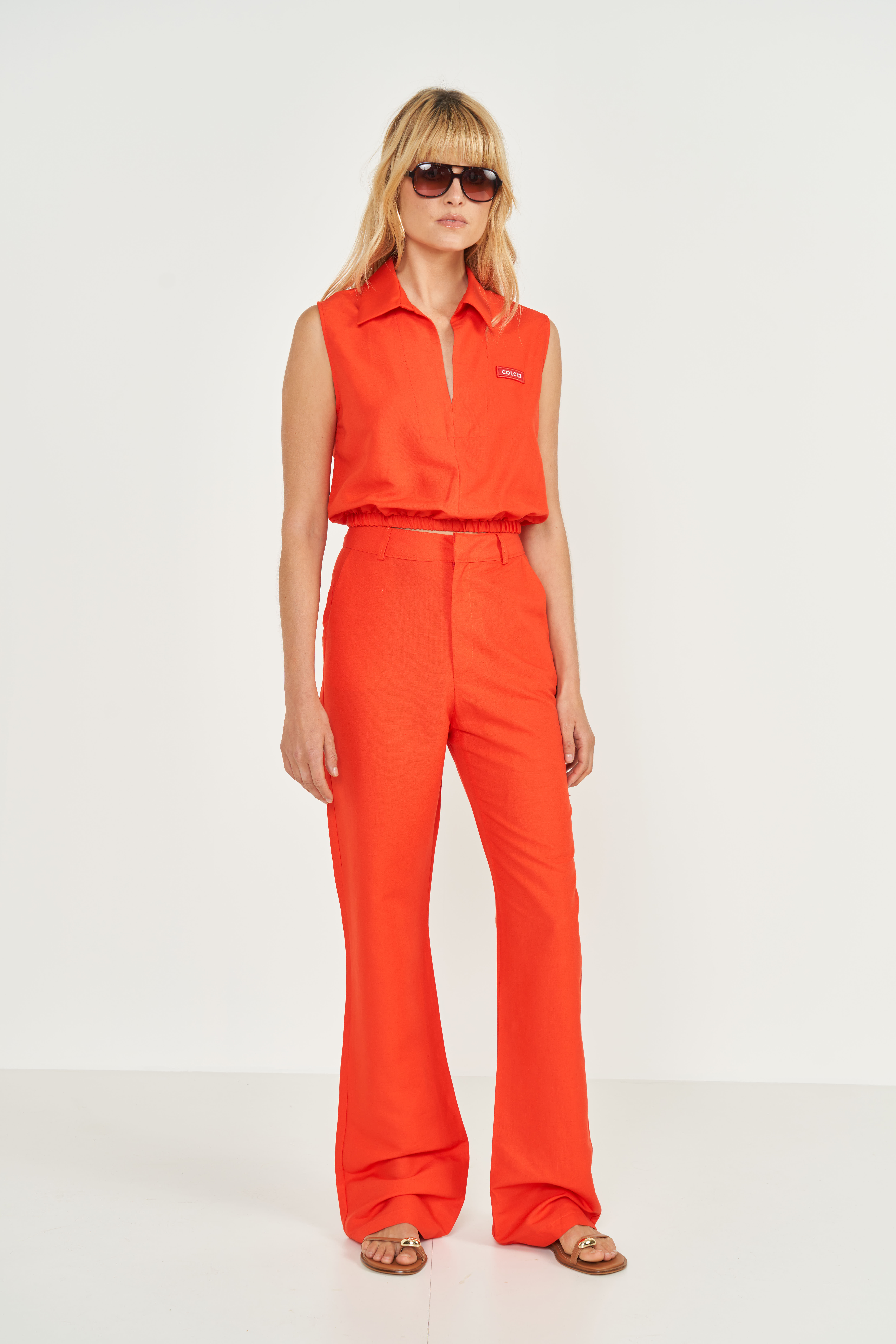 CALÇA LINHO G VERMELHO NIVES