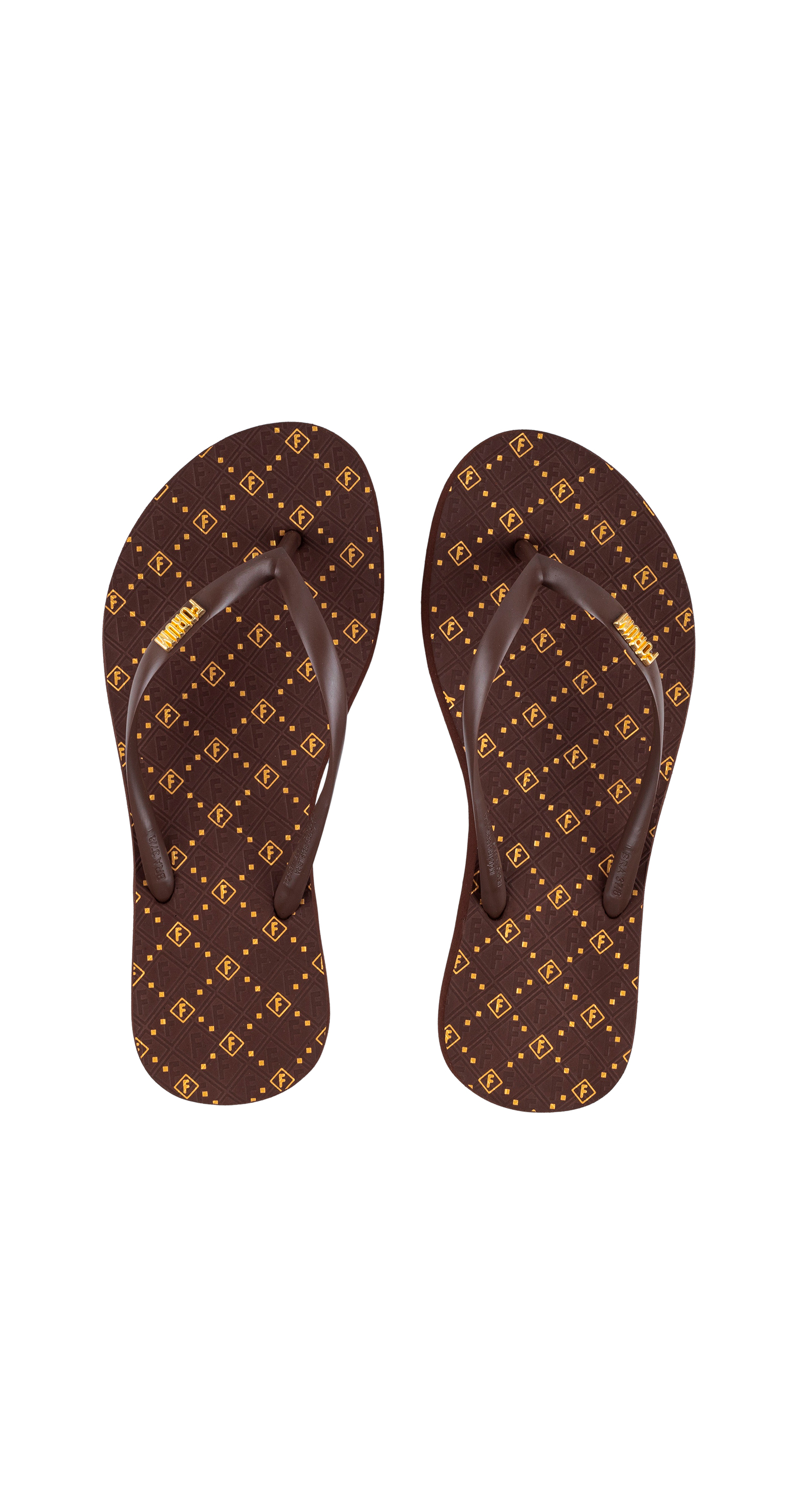 CHINELO FEM FORUM MONOGRAMA 35-36 MARROM ANIS