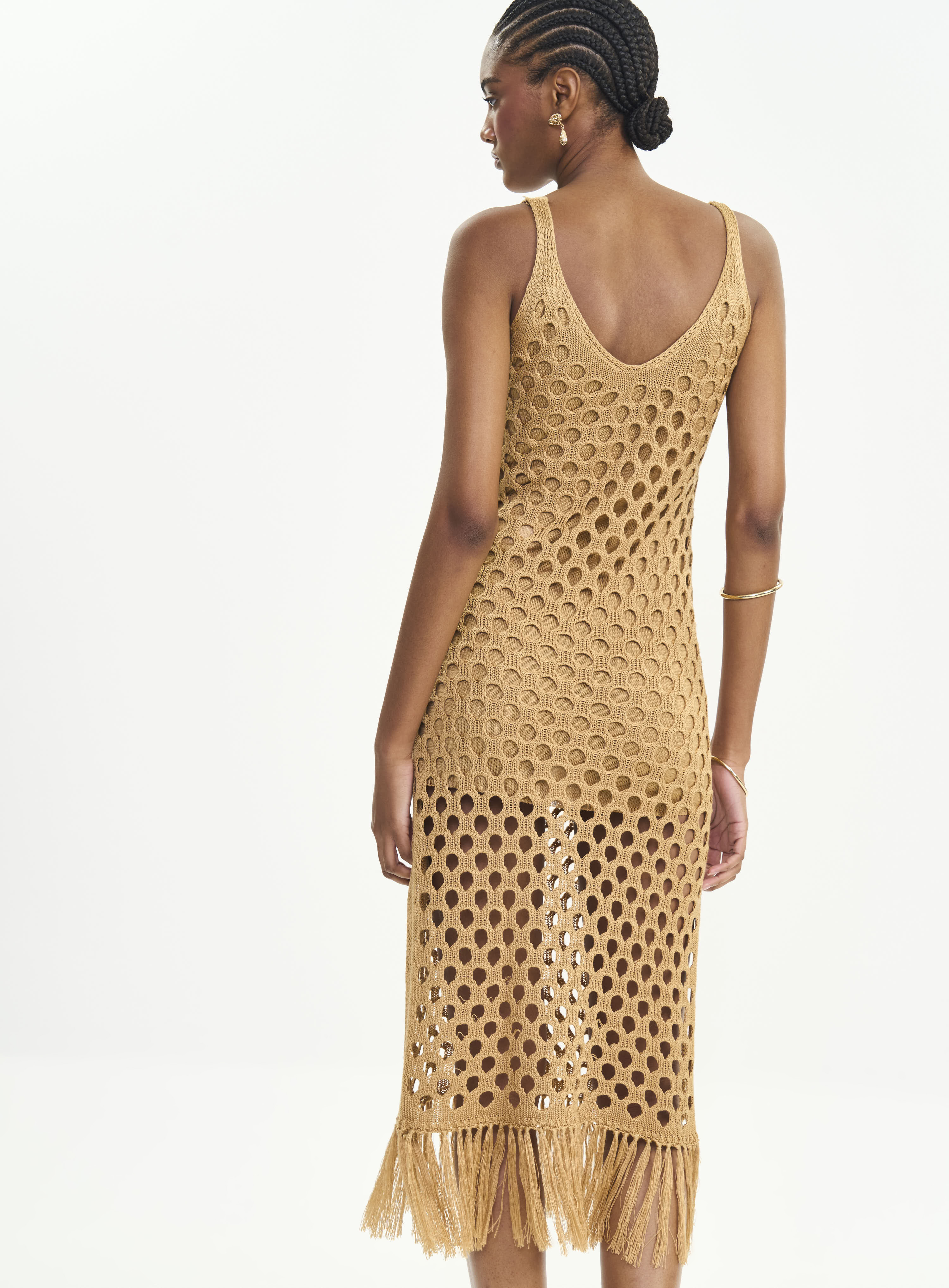 VESTIDO TRICÔ G MARROM RUSTY IRON