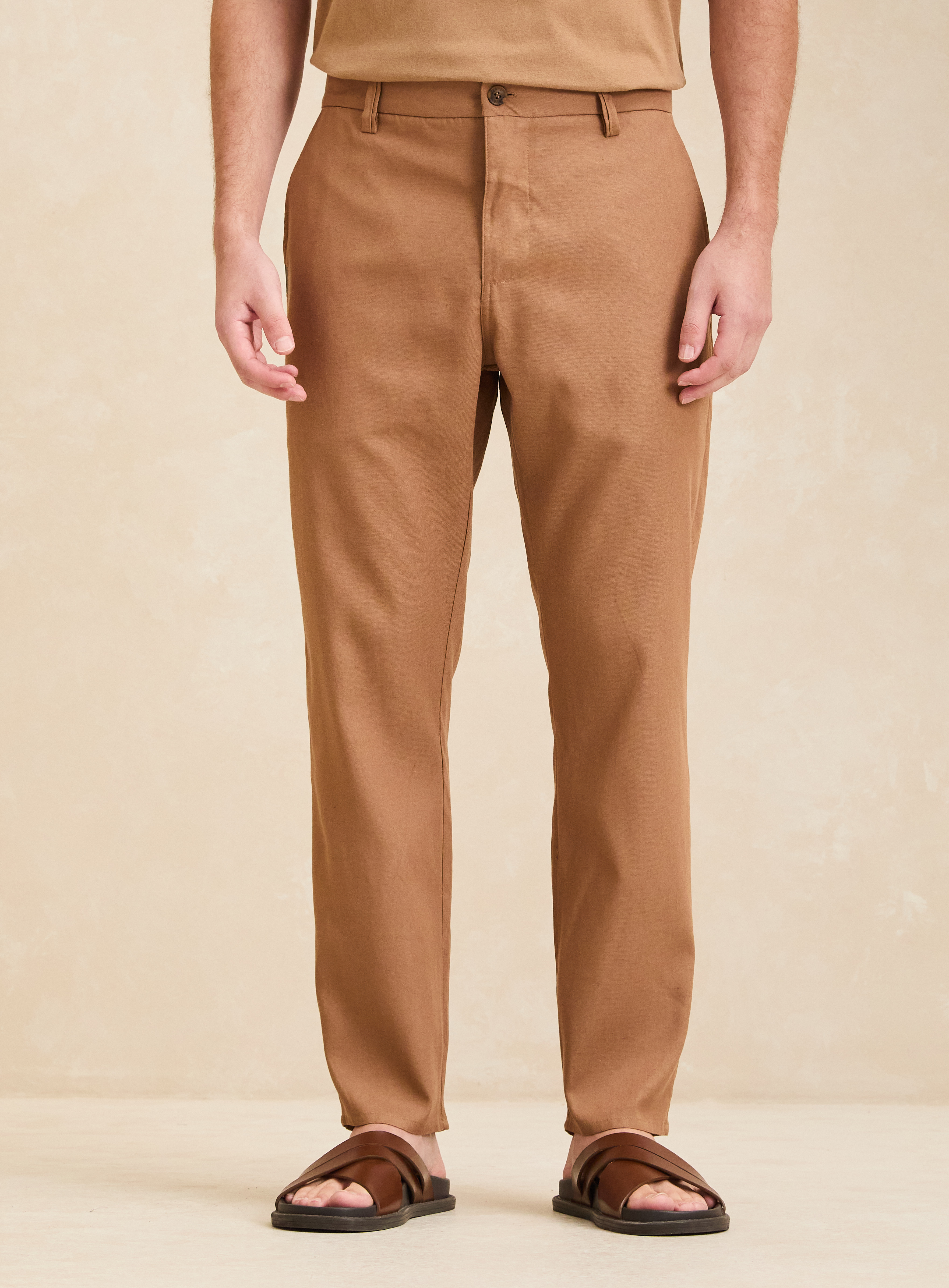 CALÇA LINHO M MARROM TIMUR