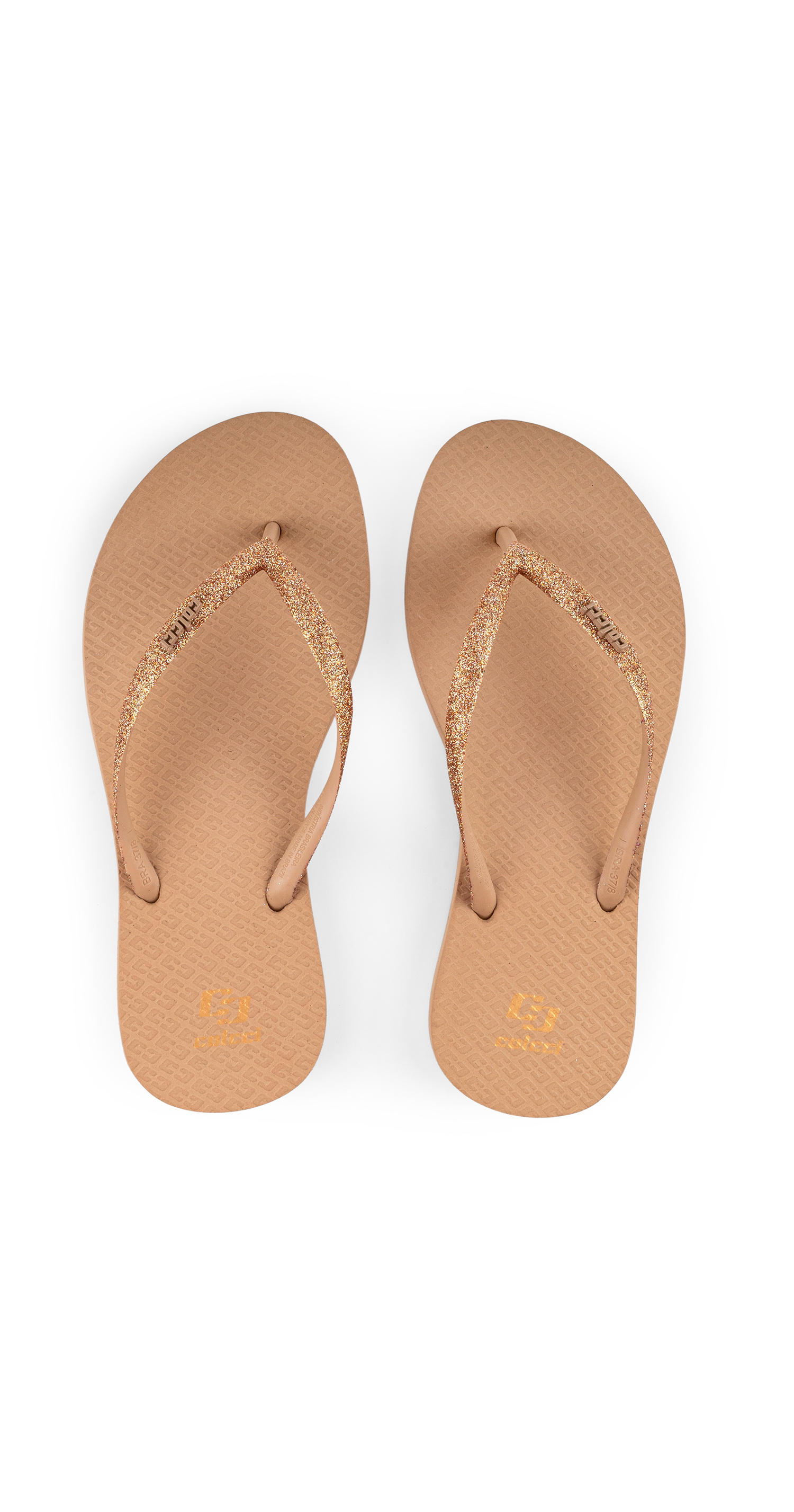 CHINELO  COLCCI GLITTER 35-36 MARROM CARVALHO