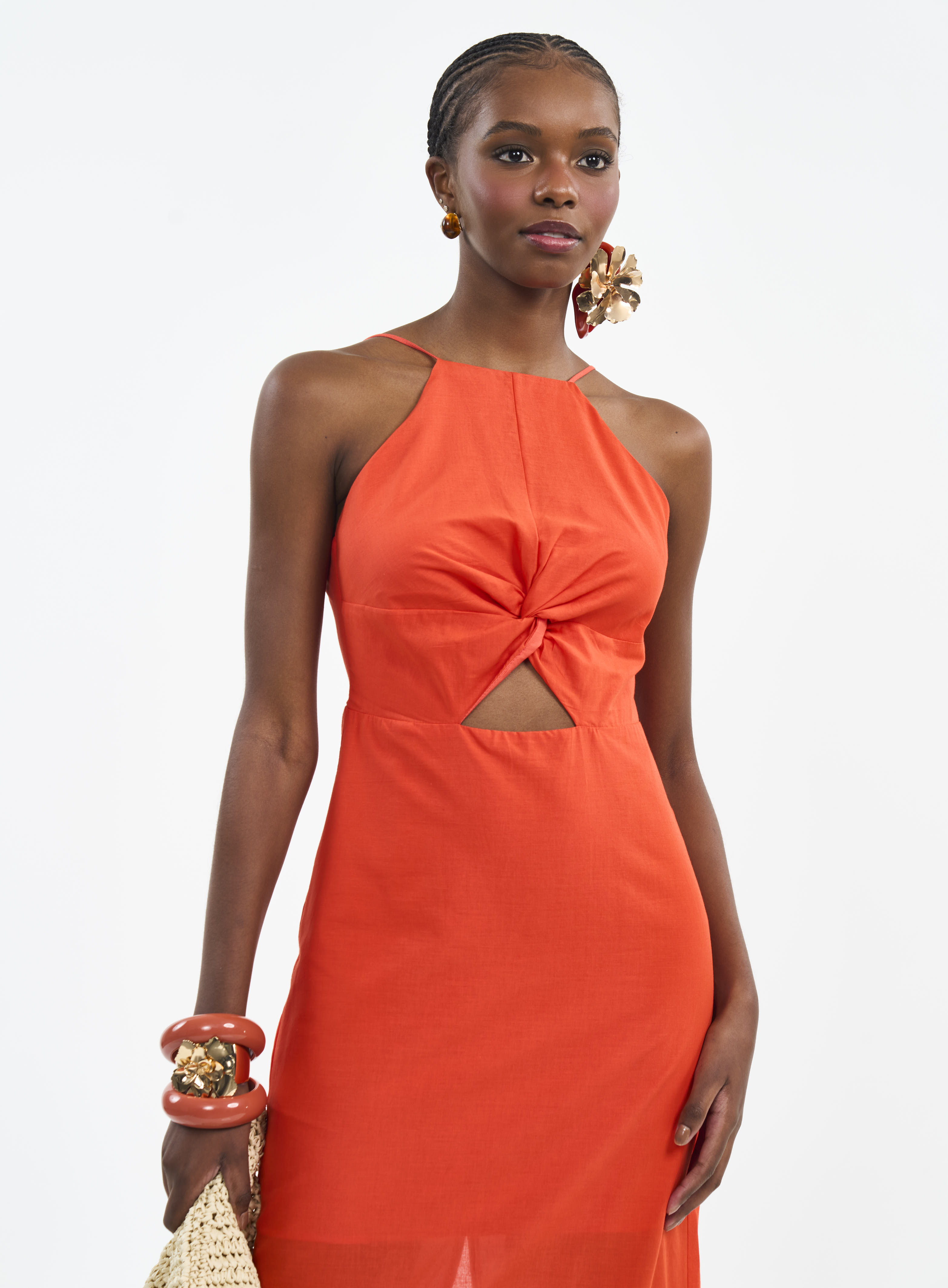 VESTIDO BORDADO G LARANJA UCELLO