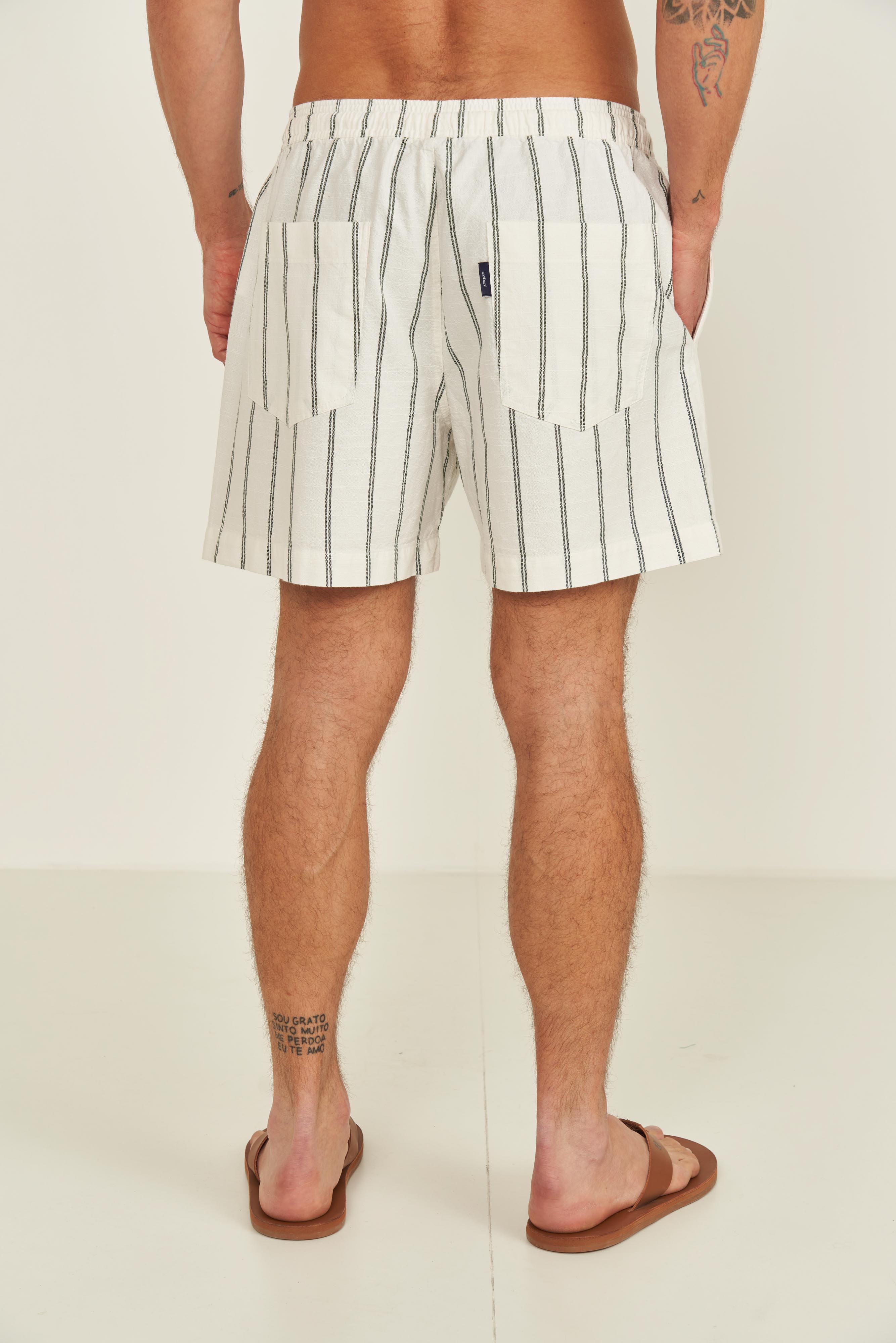 BEACHSHORT LISTRADO G VERDE ESCURO/OF