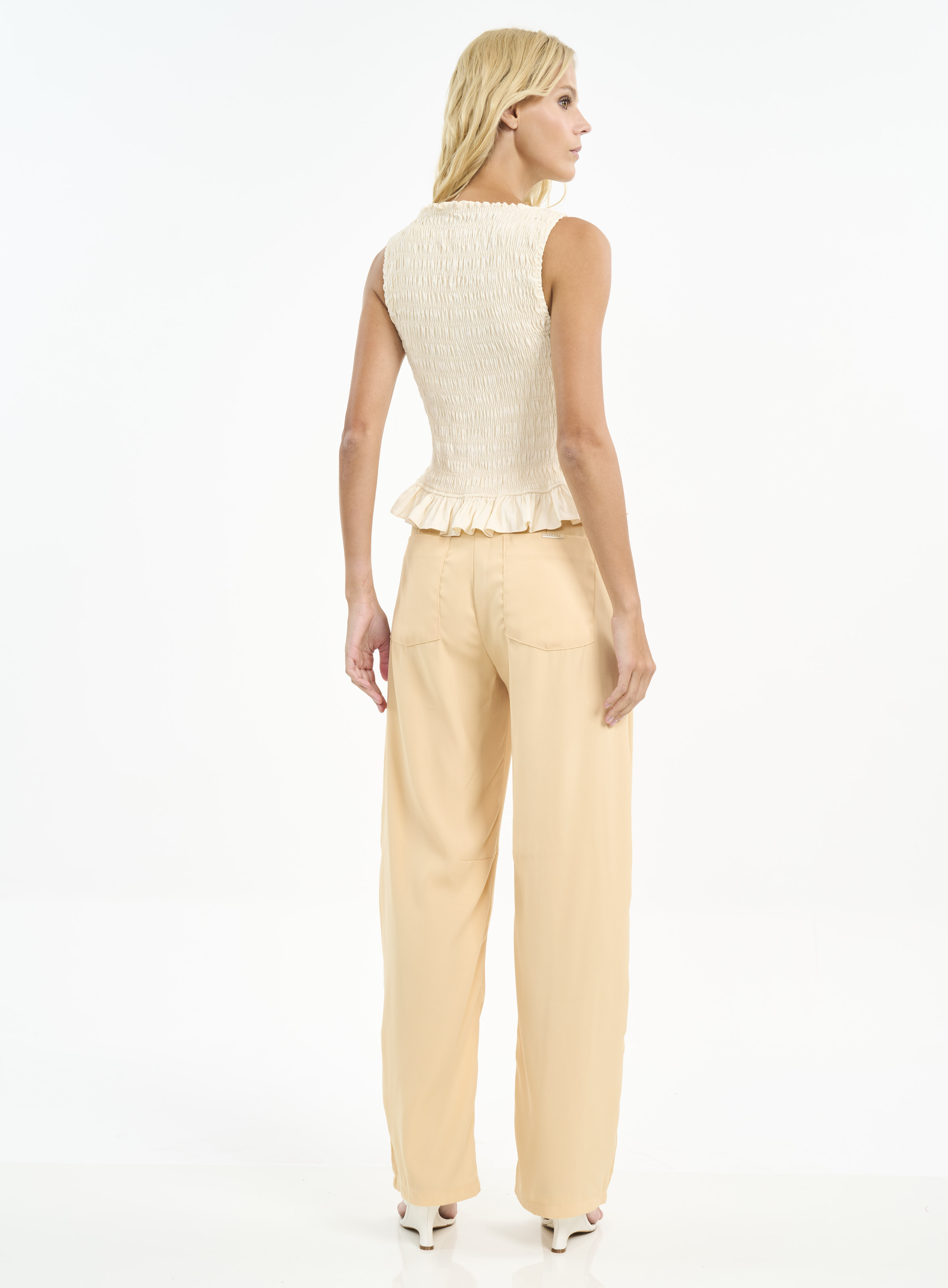 BLUSA LINHO M BEGE AFFOGATO