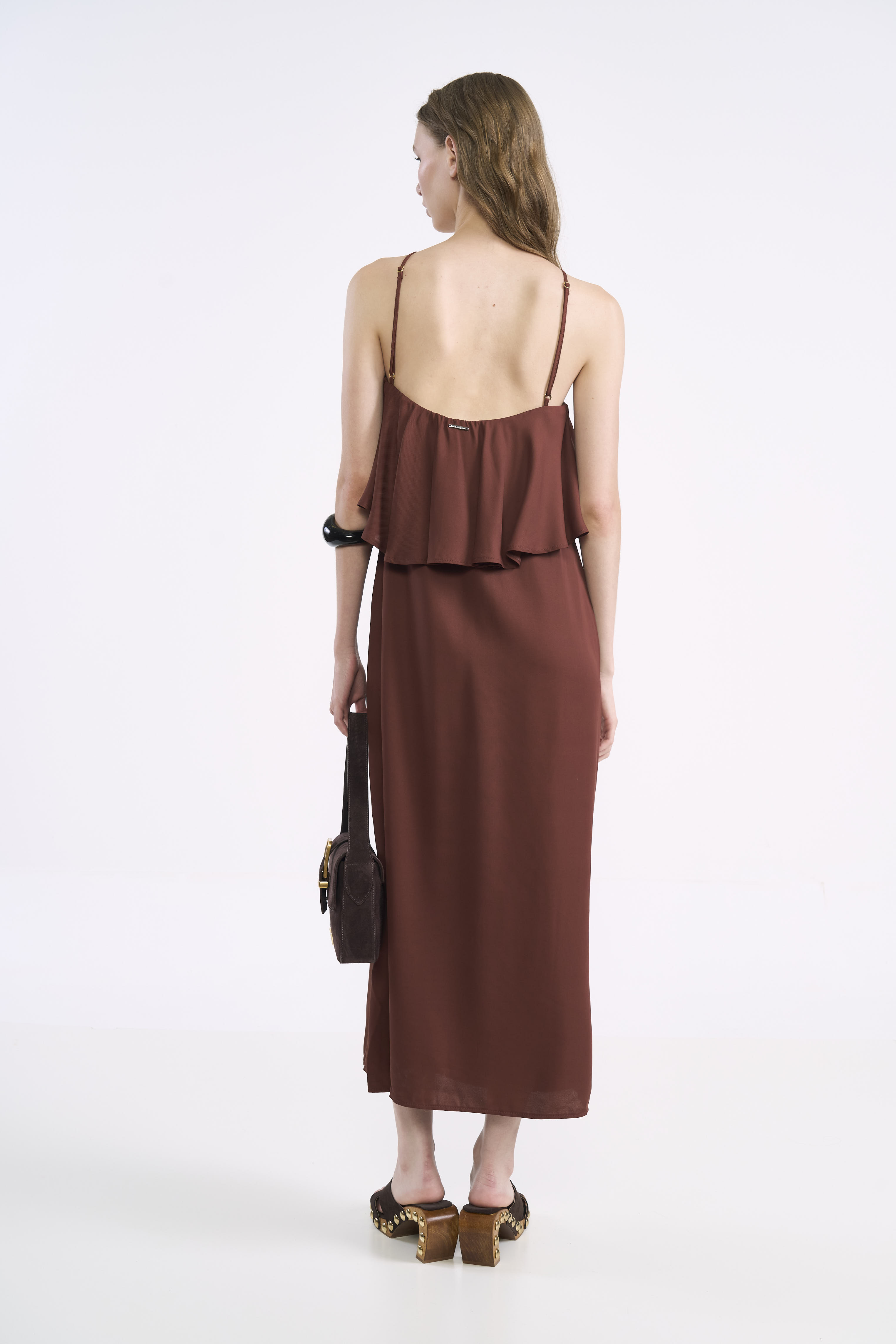 VESTIDO COLCCI PP MARROM BEATEN BROWN