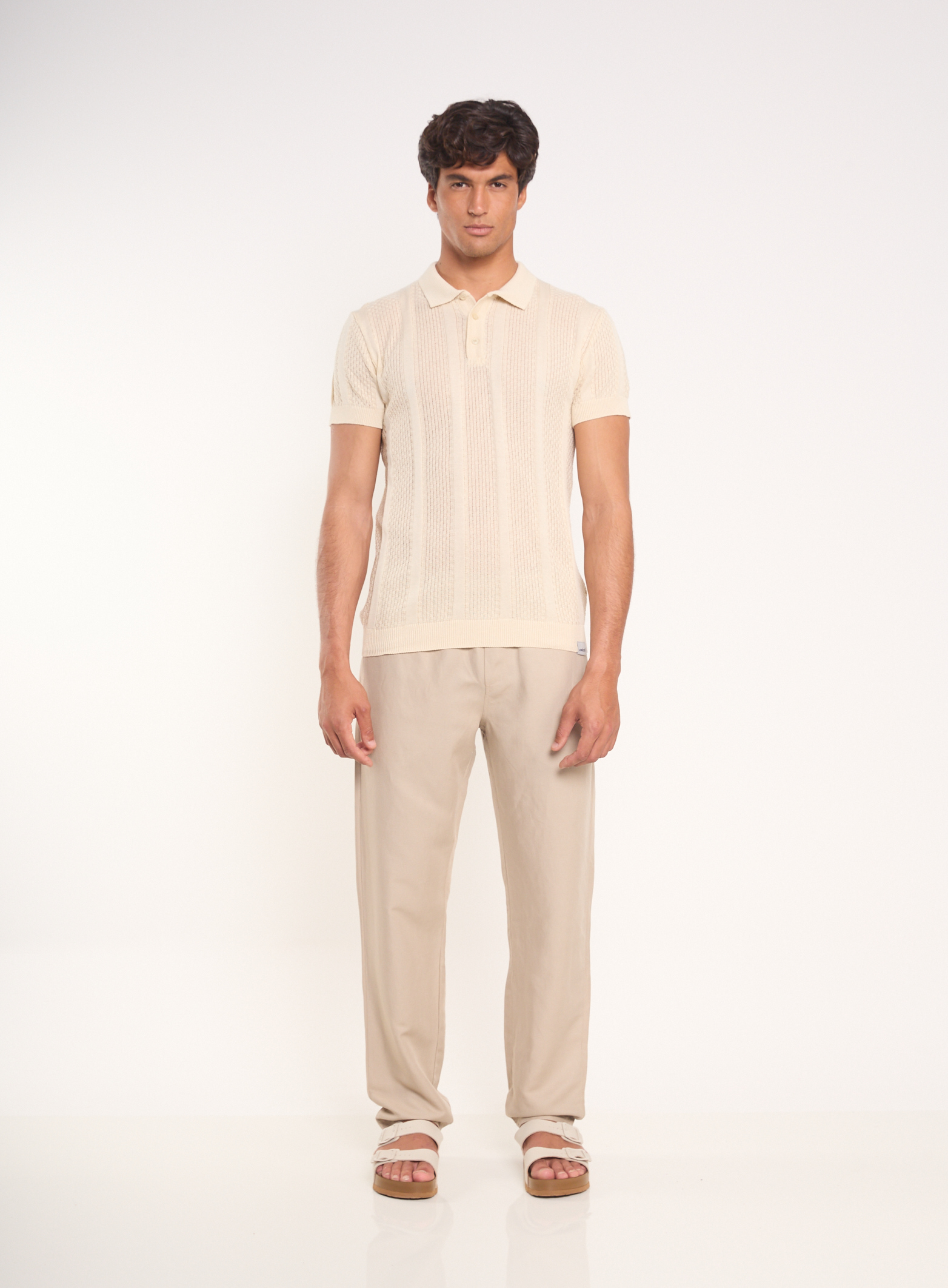 POLO TRICÔ G BEGE TAUPE