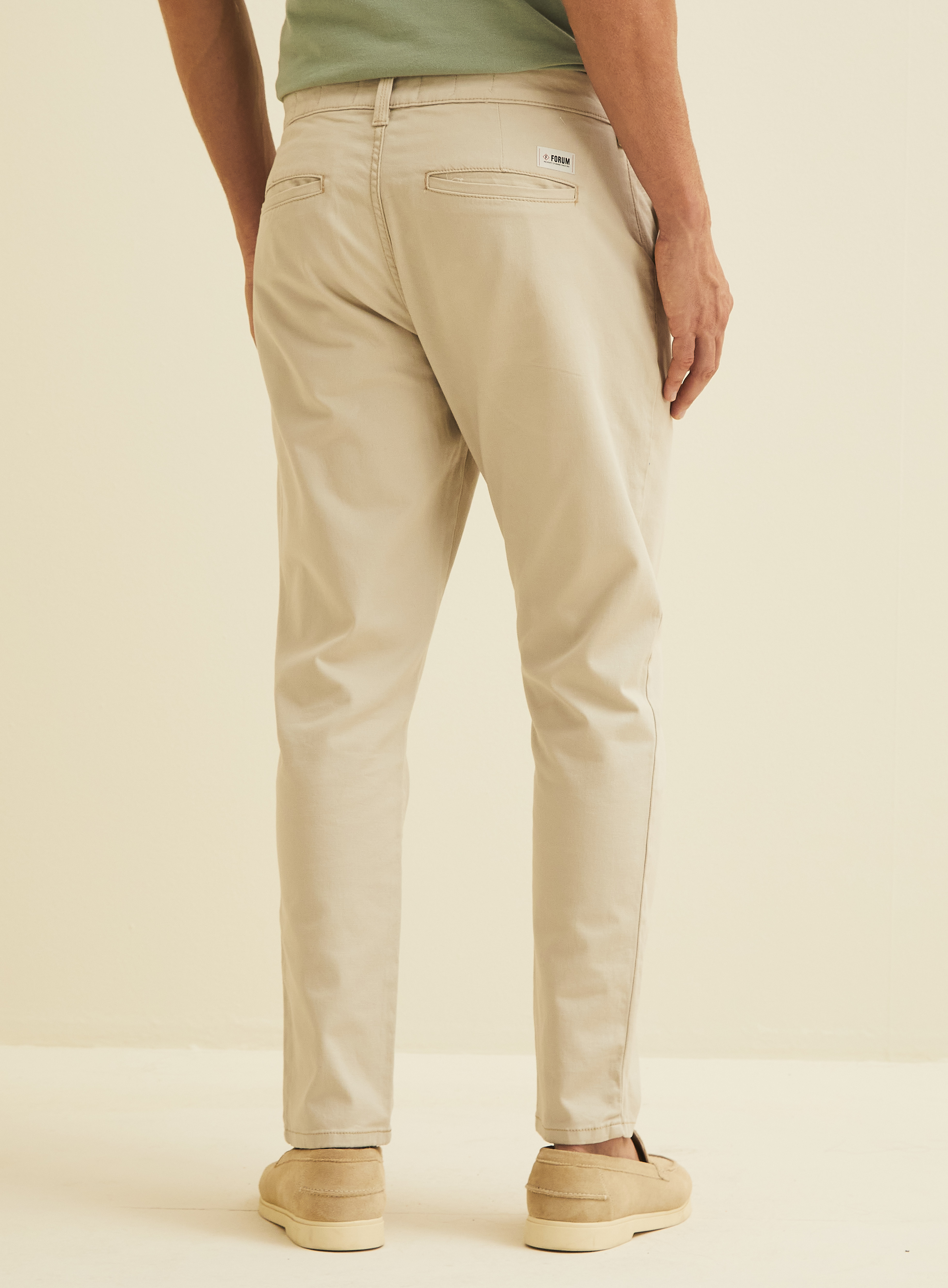 CALÇA SARJA JOHANN 42 BEGE ESQUILO