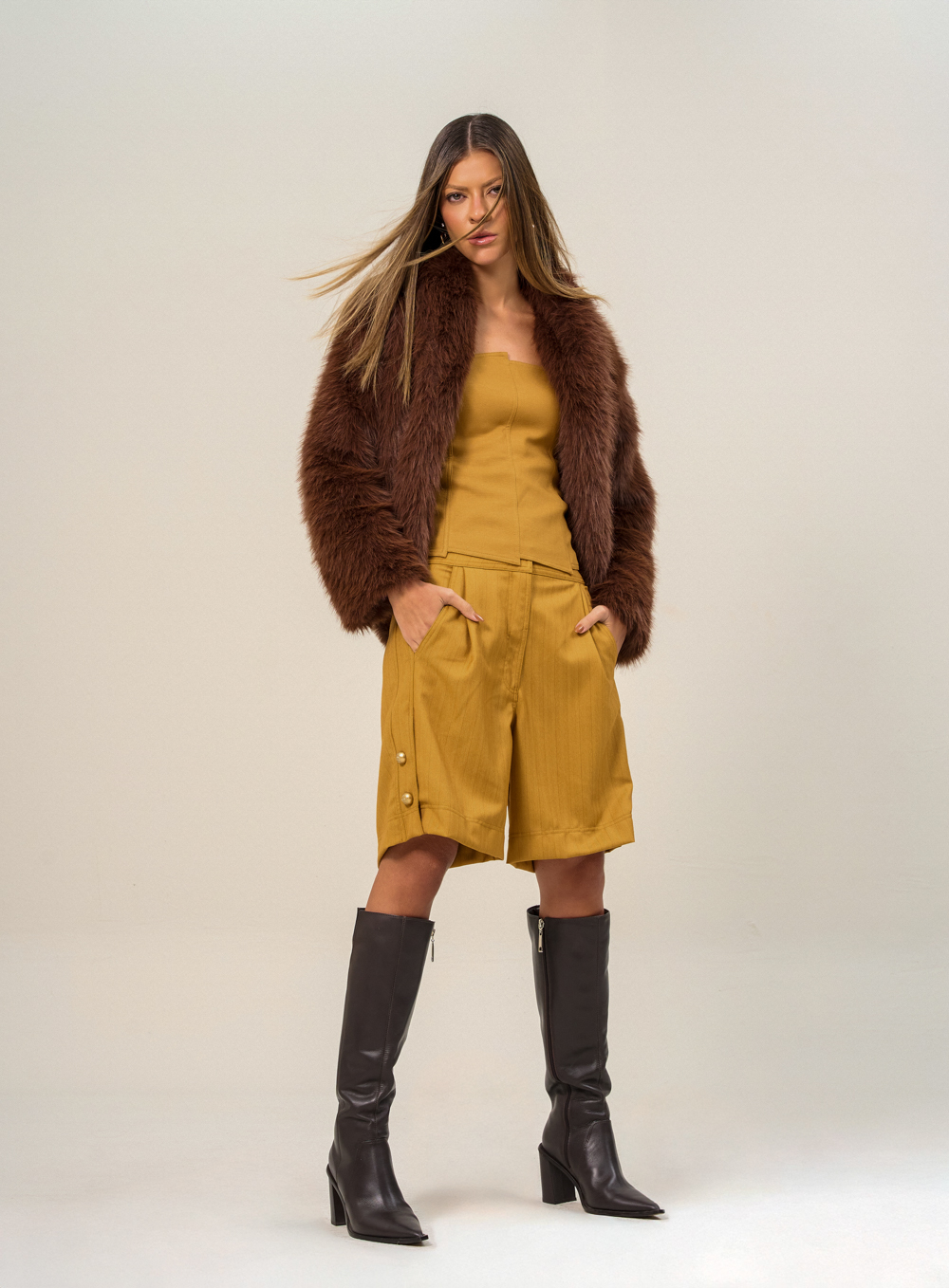 BLUSA LINHO M AMARELO GOLDEN
