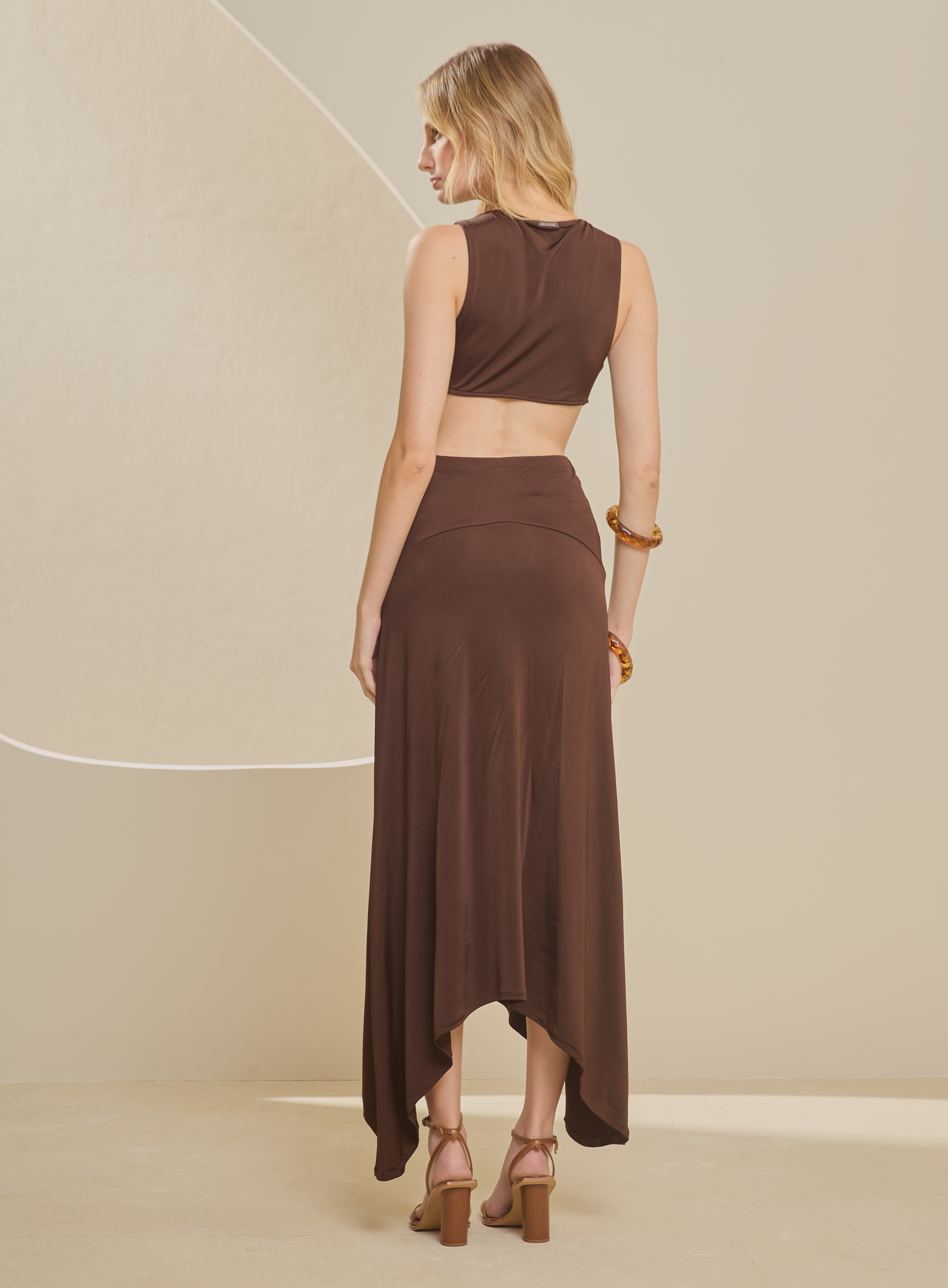 VESTIDO FORUM M MARROM CUMIN