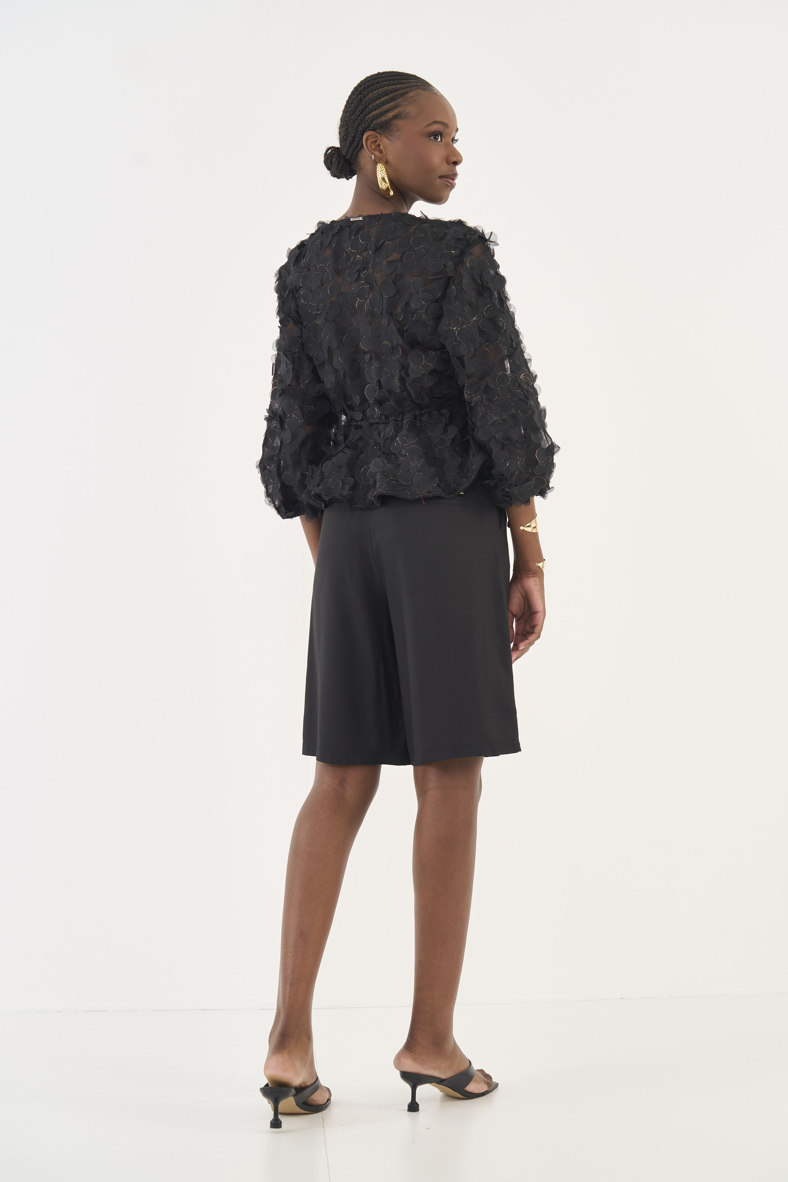 BLUSA TULE P PRETO/DOURADO