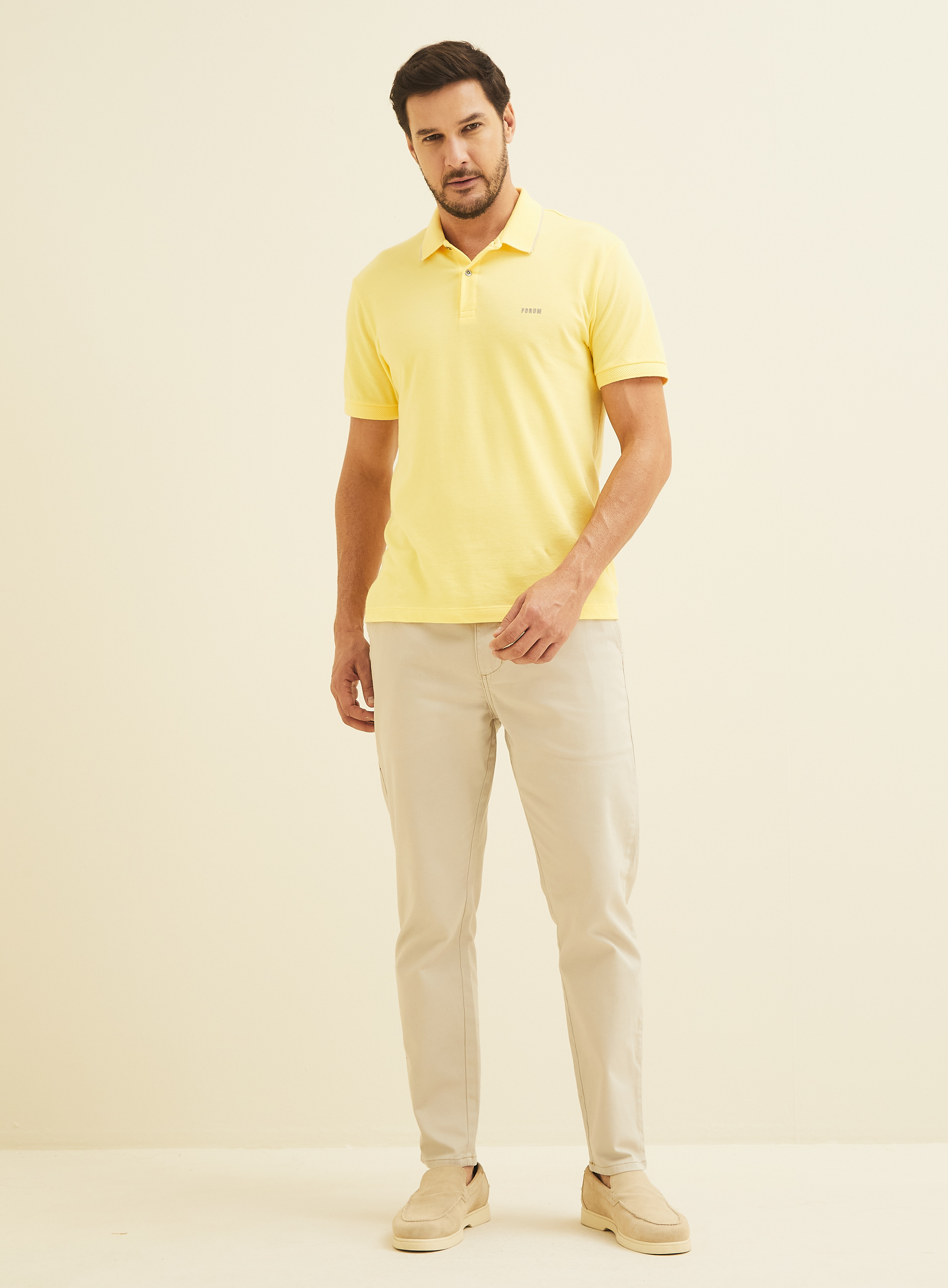 CALÇA SARJA JOHANN 42 BEGE ESQUILO