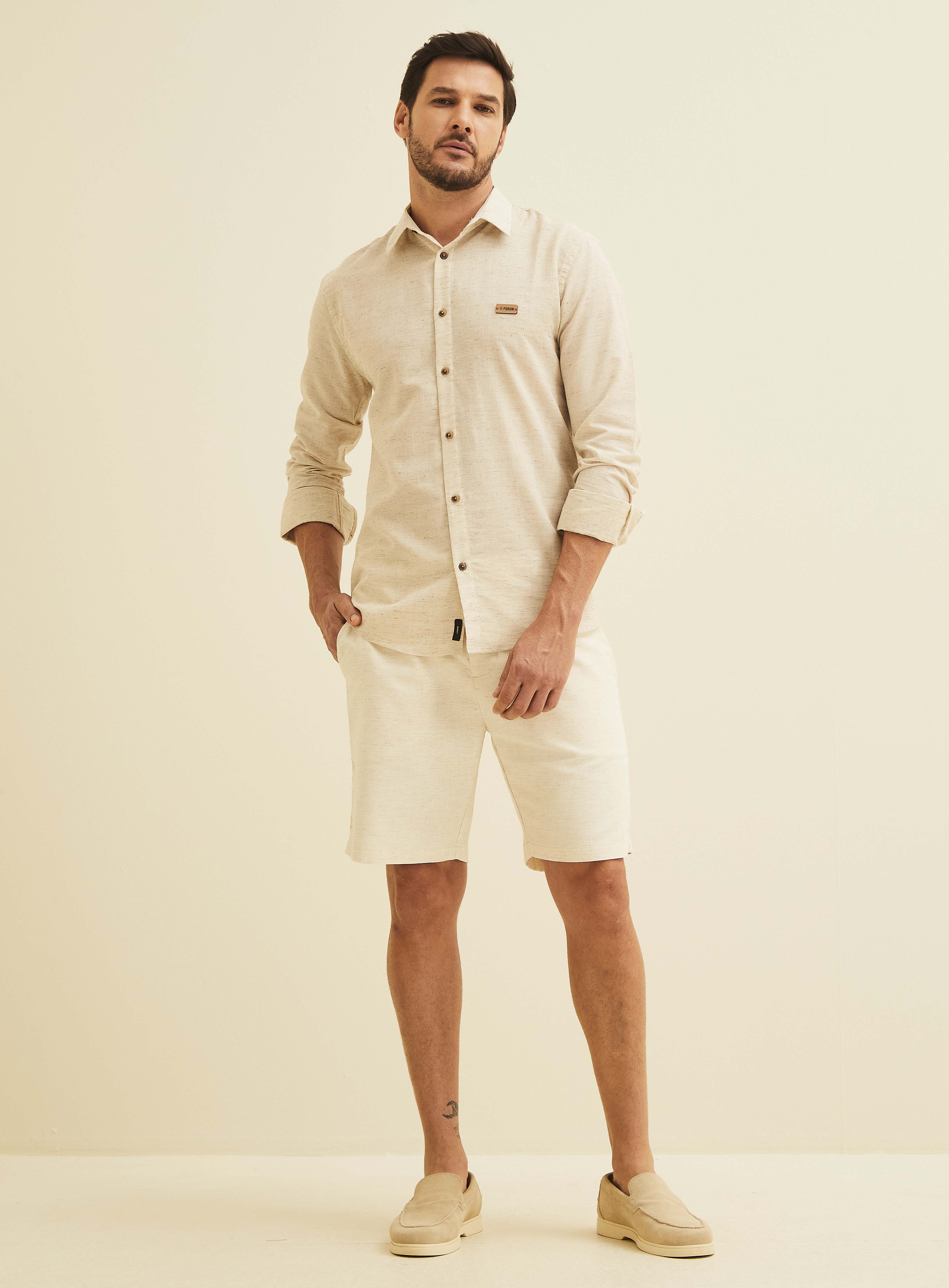 BERMUDA LINHO G BEGE/MARROM