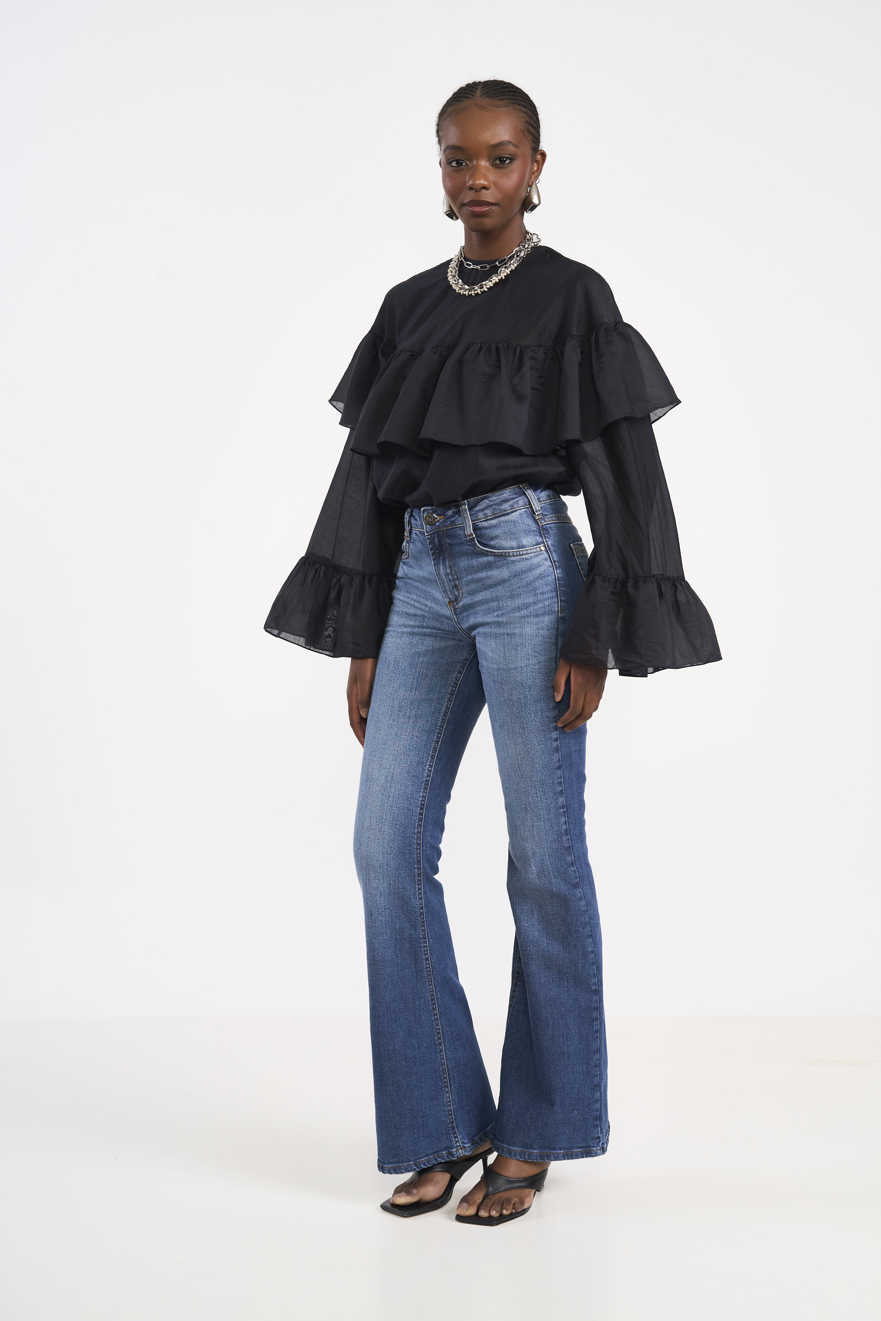 CALÇA JEANS BIA FLARE 46 INDIGO