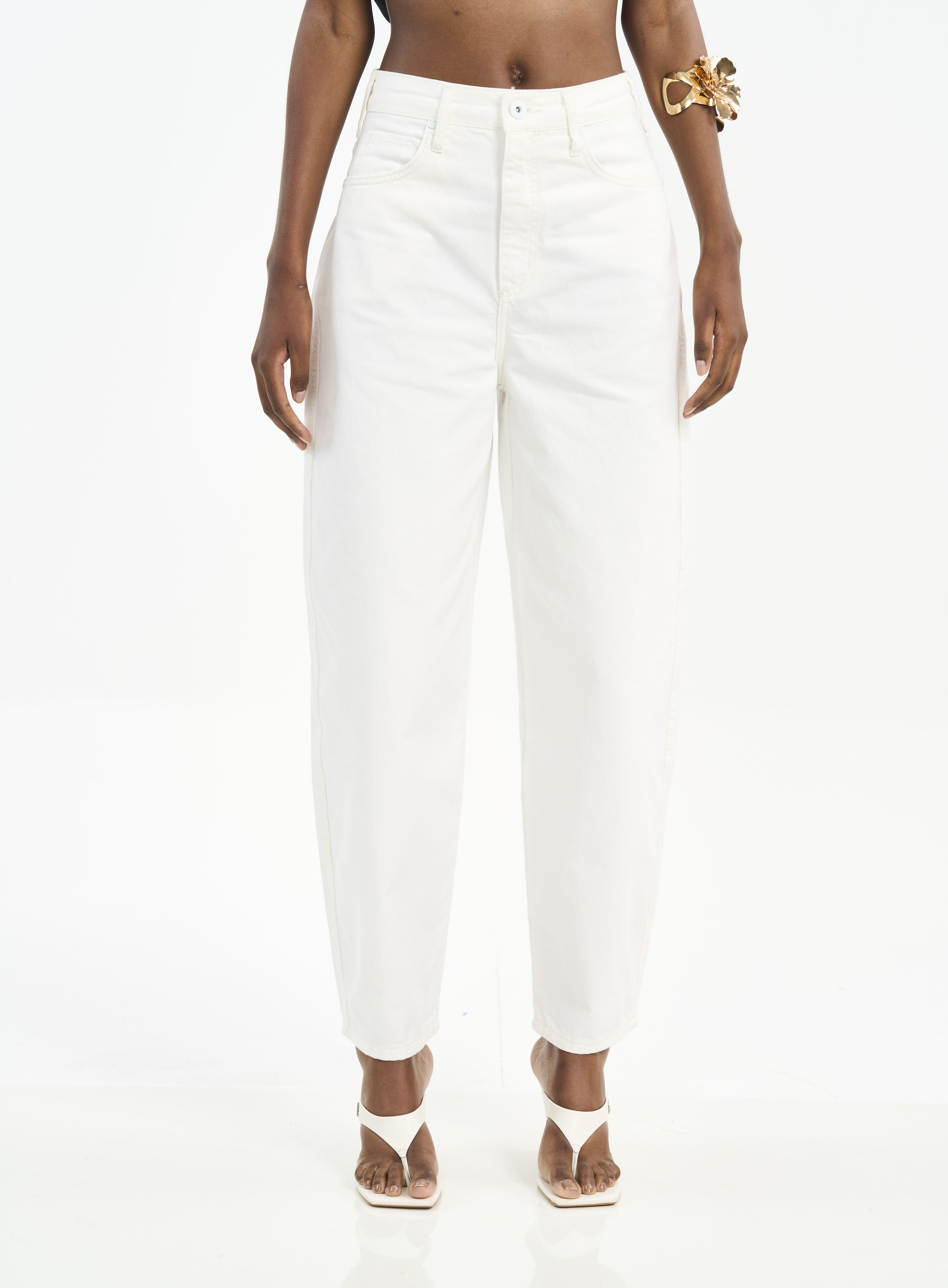 CALÇA SARJA JOANA BARRIL 34 MARROM TIRAMISU