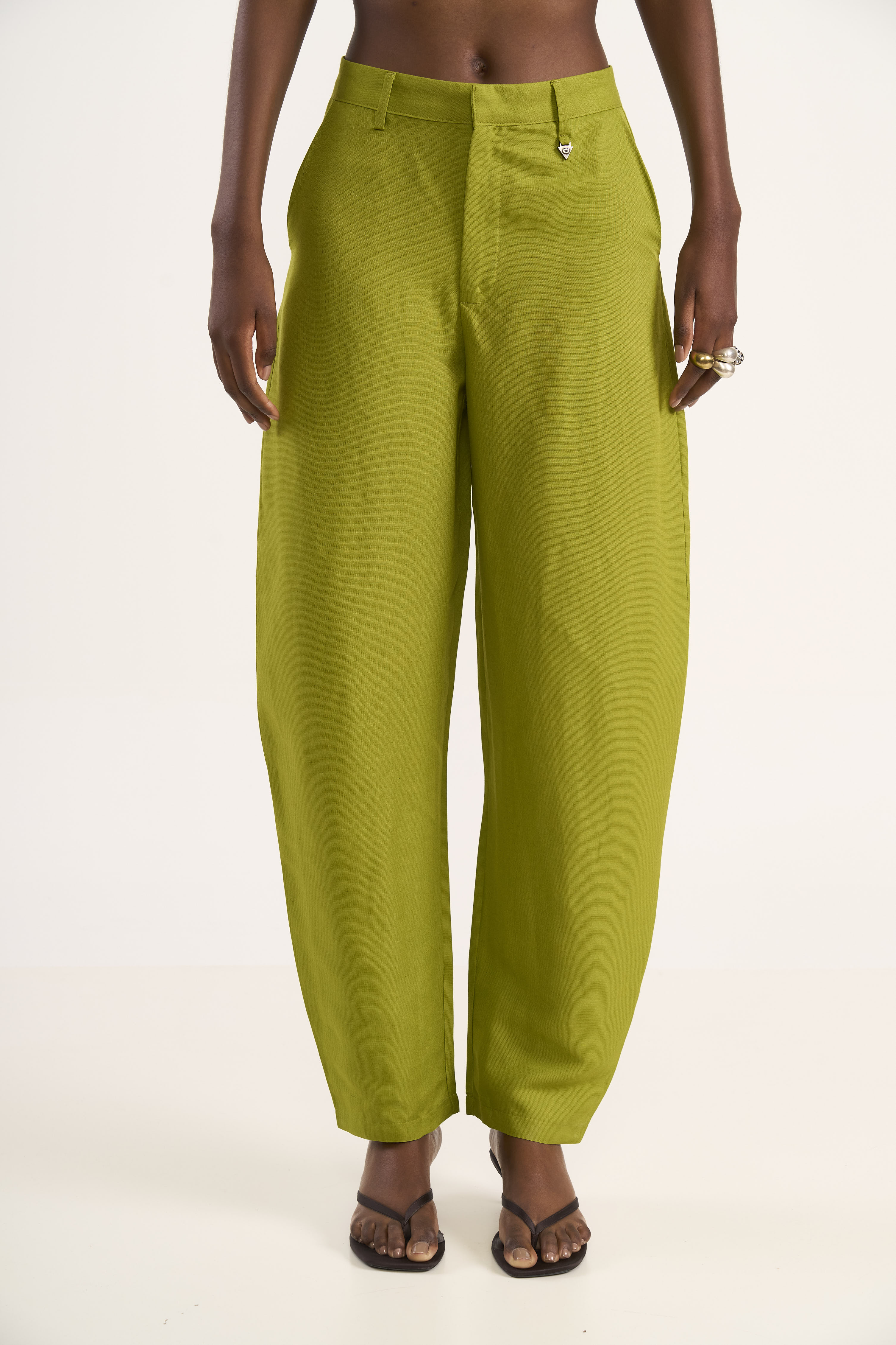 CALÇA LINHO M VERDE BOOK