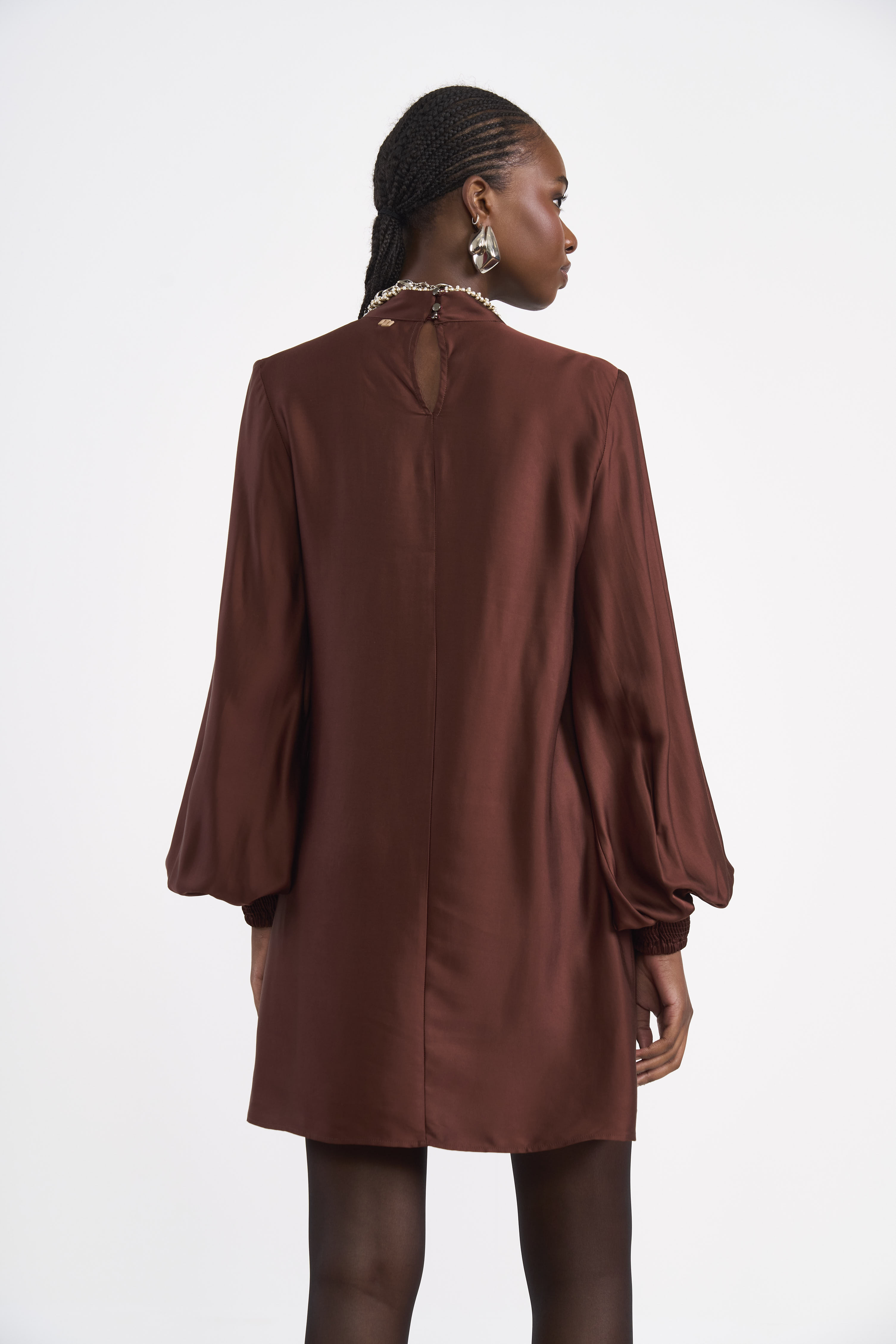 VESTIDO COLCCI P MARROM BEATEN BROWN