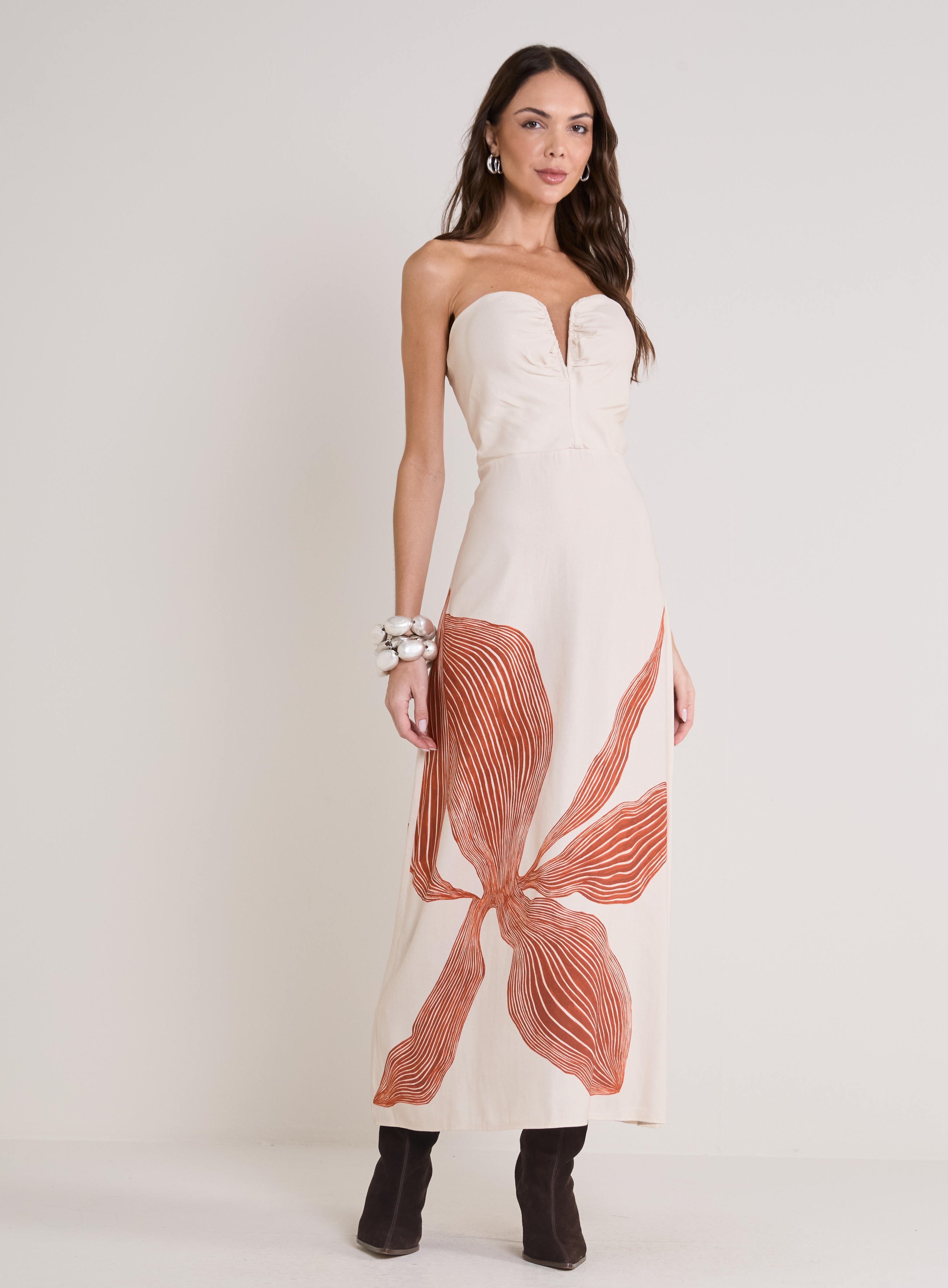 VESTIDO LINHO ESTAMPADO P LOTUS