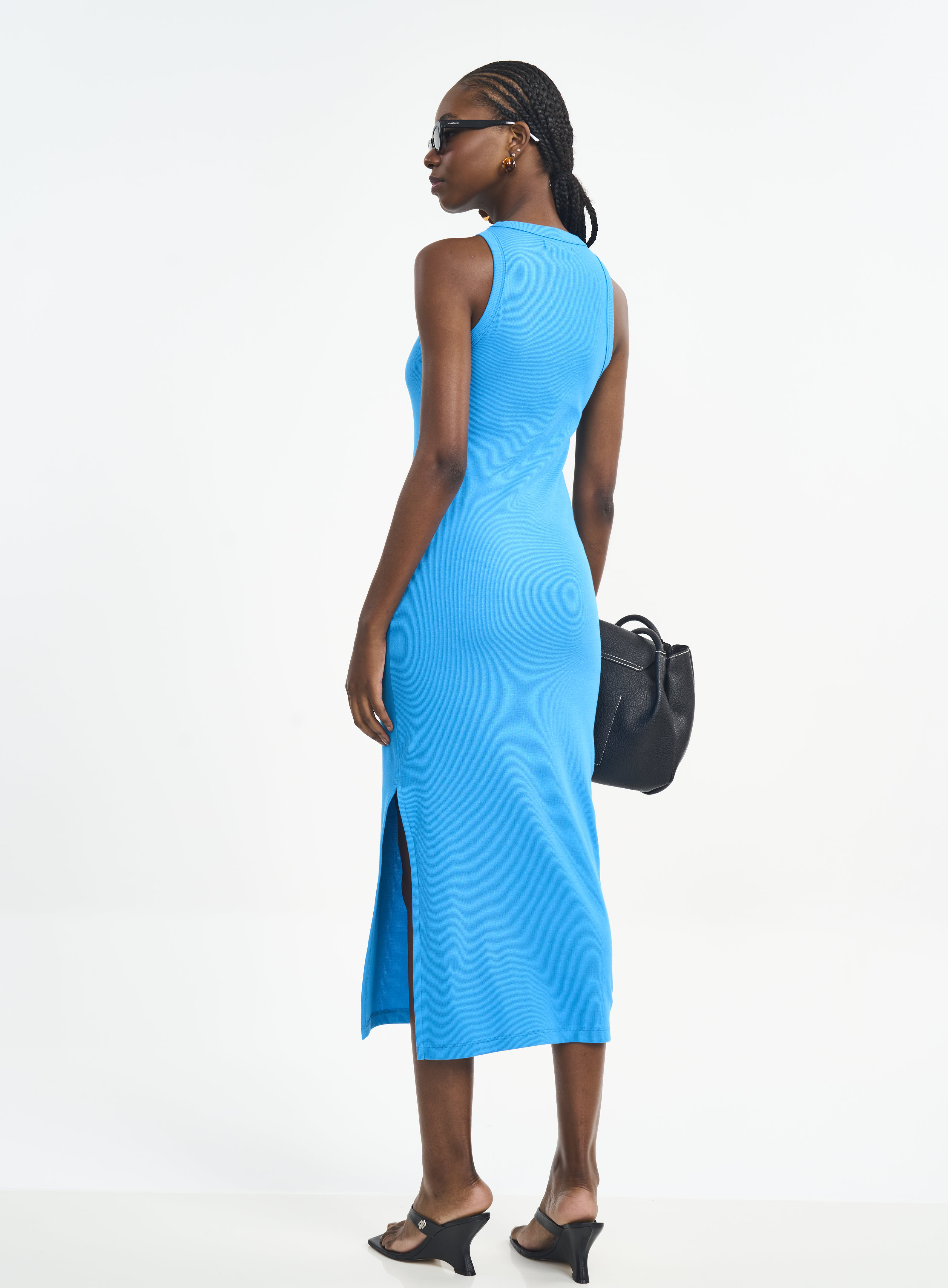 VESTIDO CANELADO GG PRETO