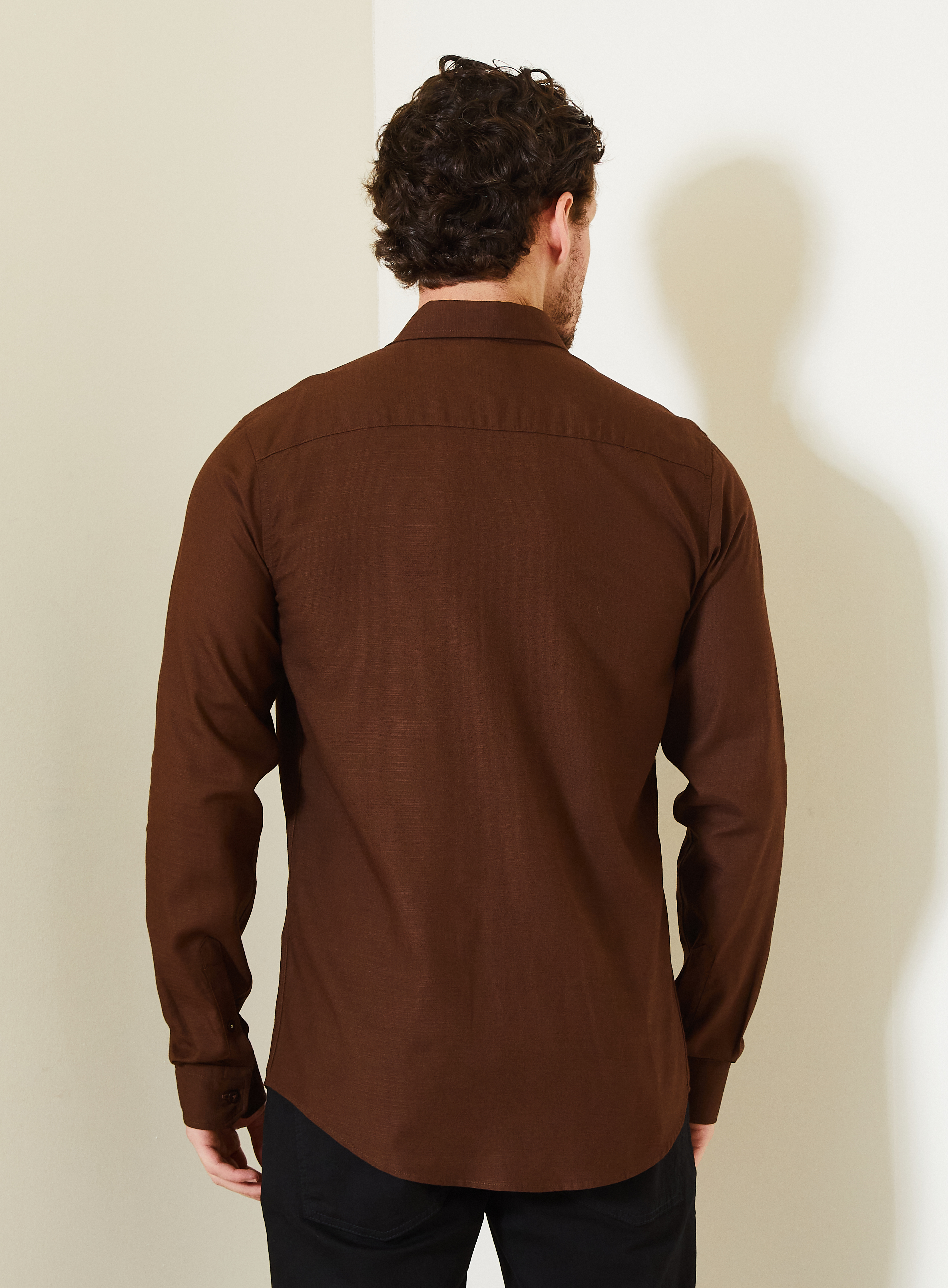 CAMISA CASUAL GG MARROM NOBUCK