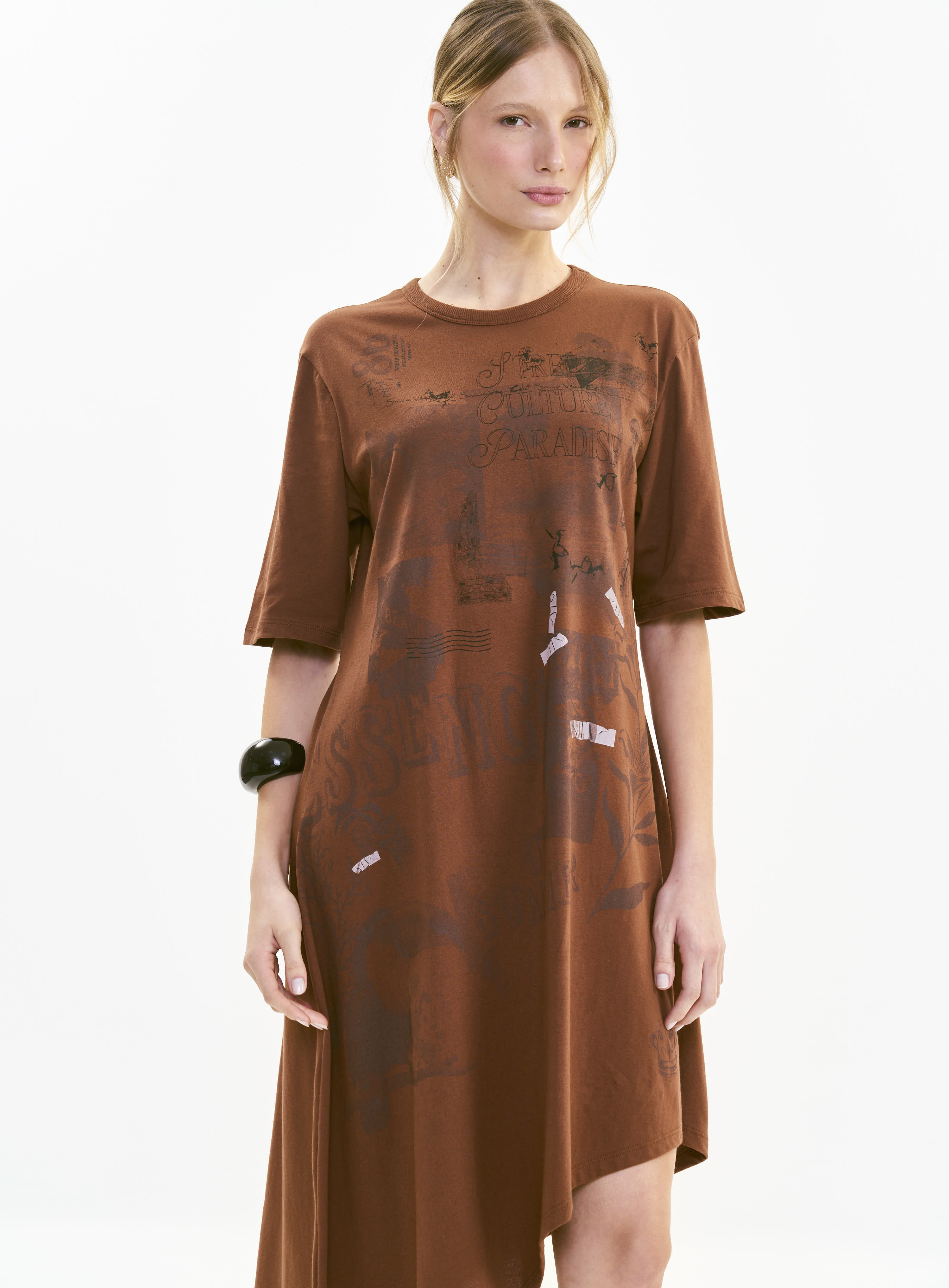 VESTIDO COLCCI G MARROM TIRAMISU