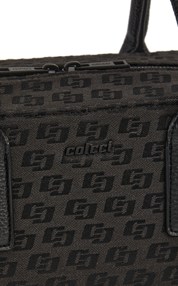 BOLSA COLCCI FEM BOWLING JACQUARD U PRETO