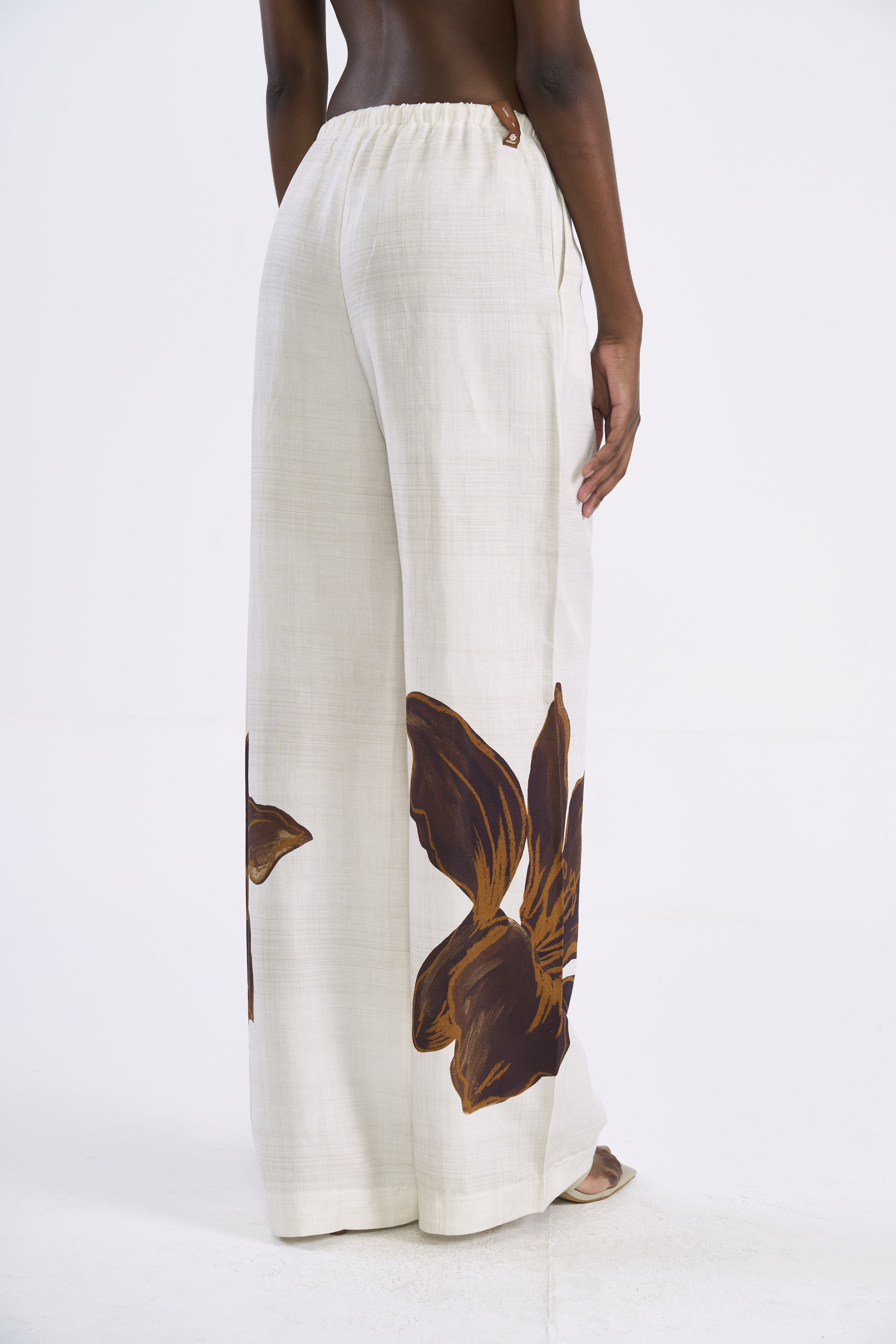 CALÇA LINHO ESTAMPADA M MAXI FLORA II