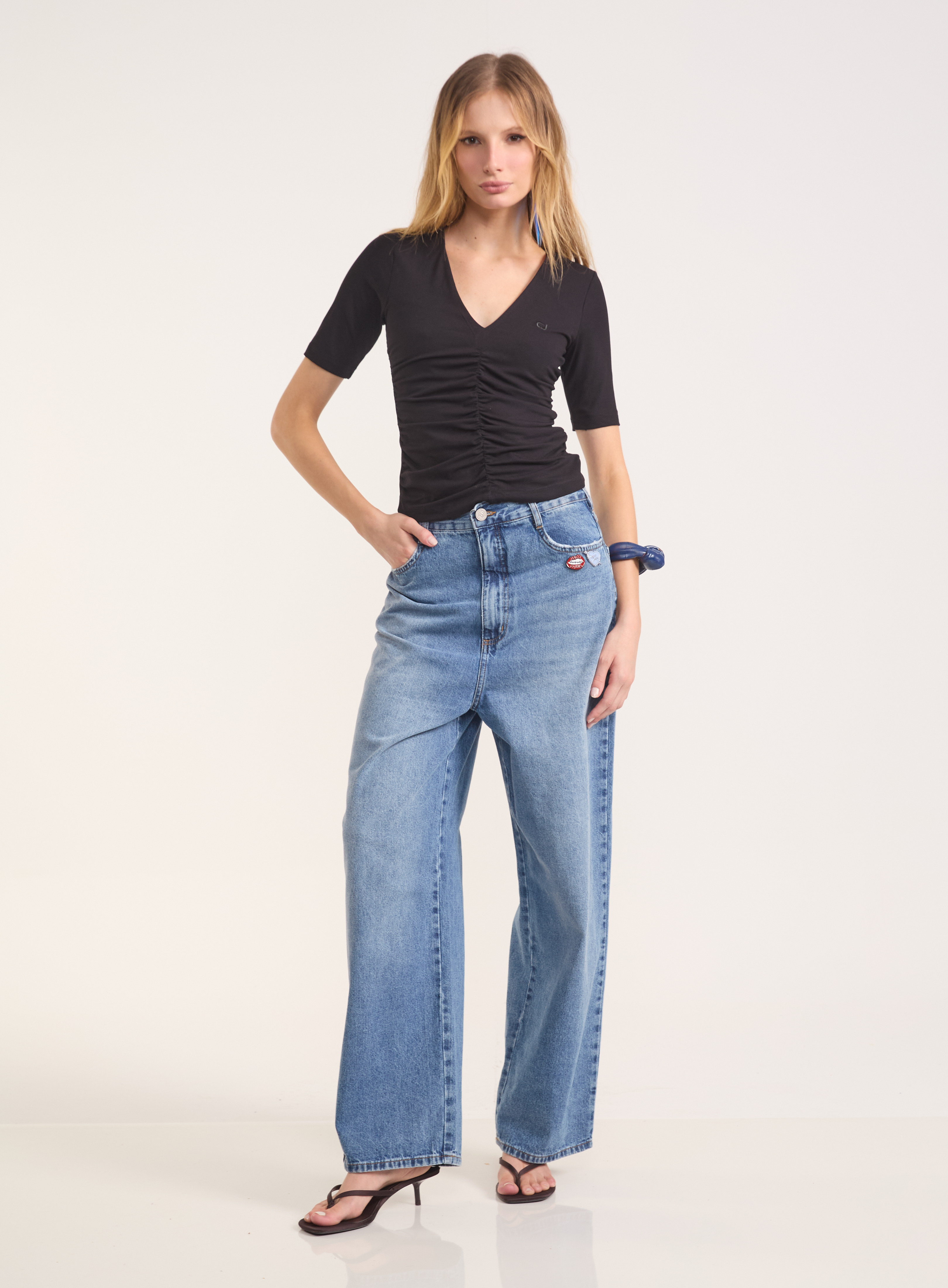 BLUSA COLCCI JEANS M PRETO