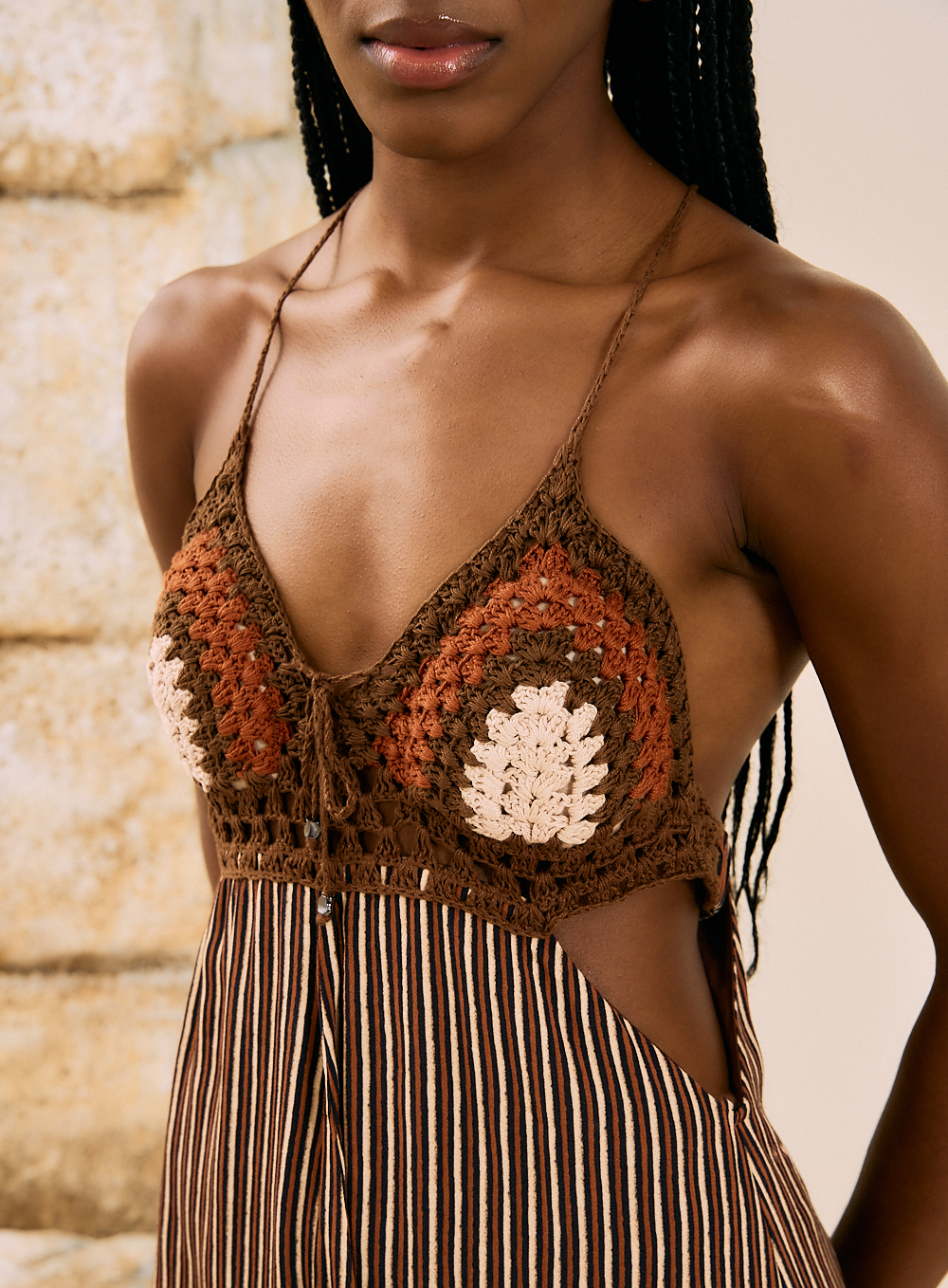VESTIDO ESTAMPADO GG TRIBAL STREAKS