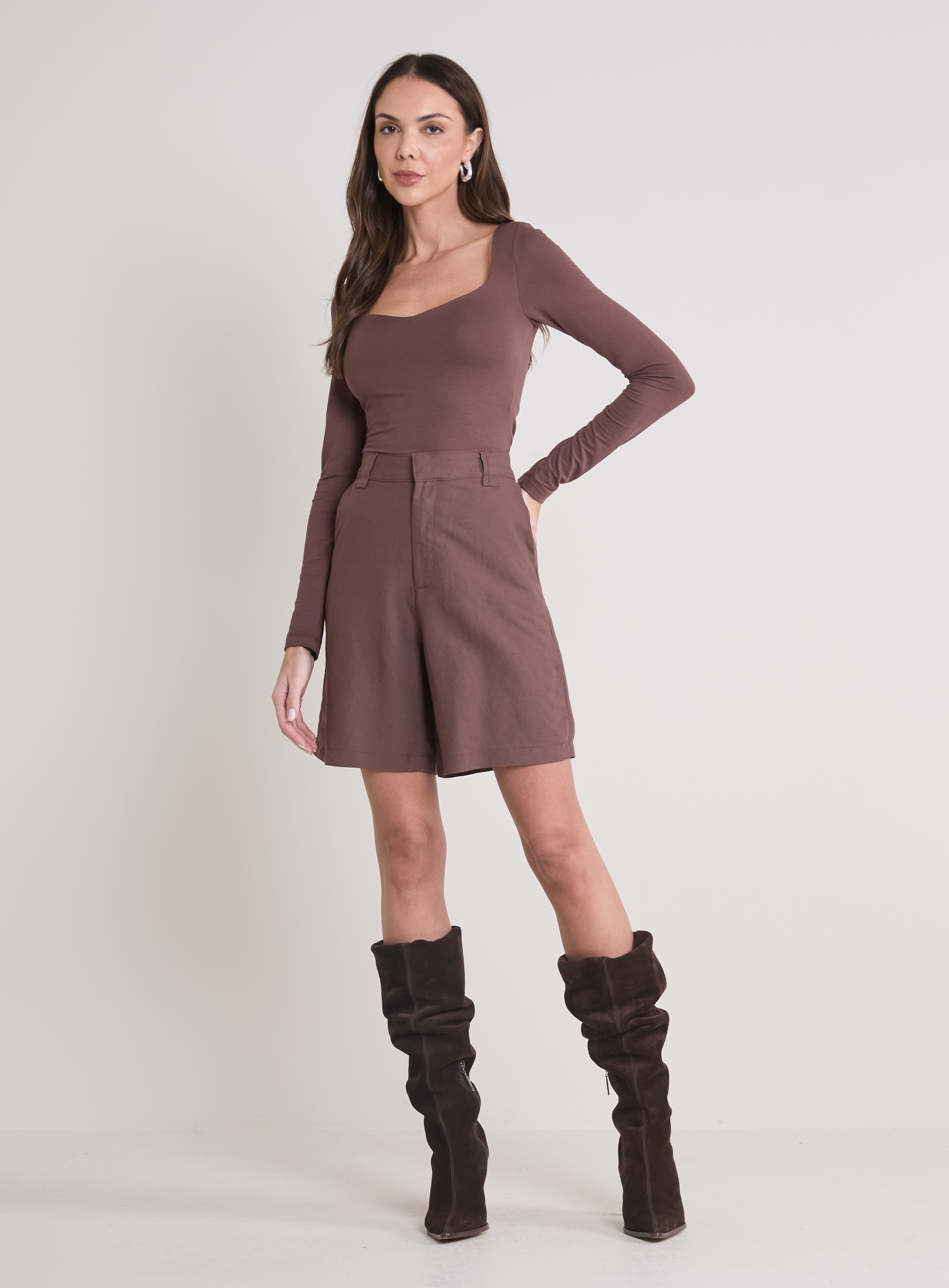 BLUSA FORUM PP MARROM BROWN SONG
