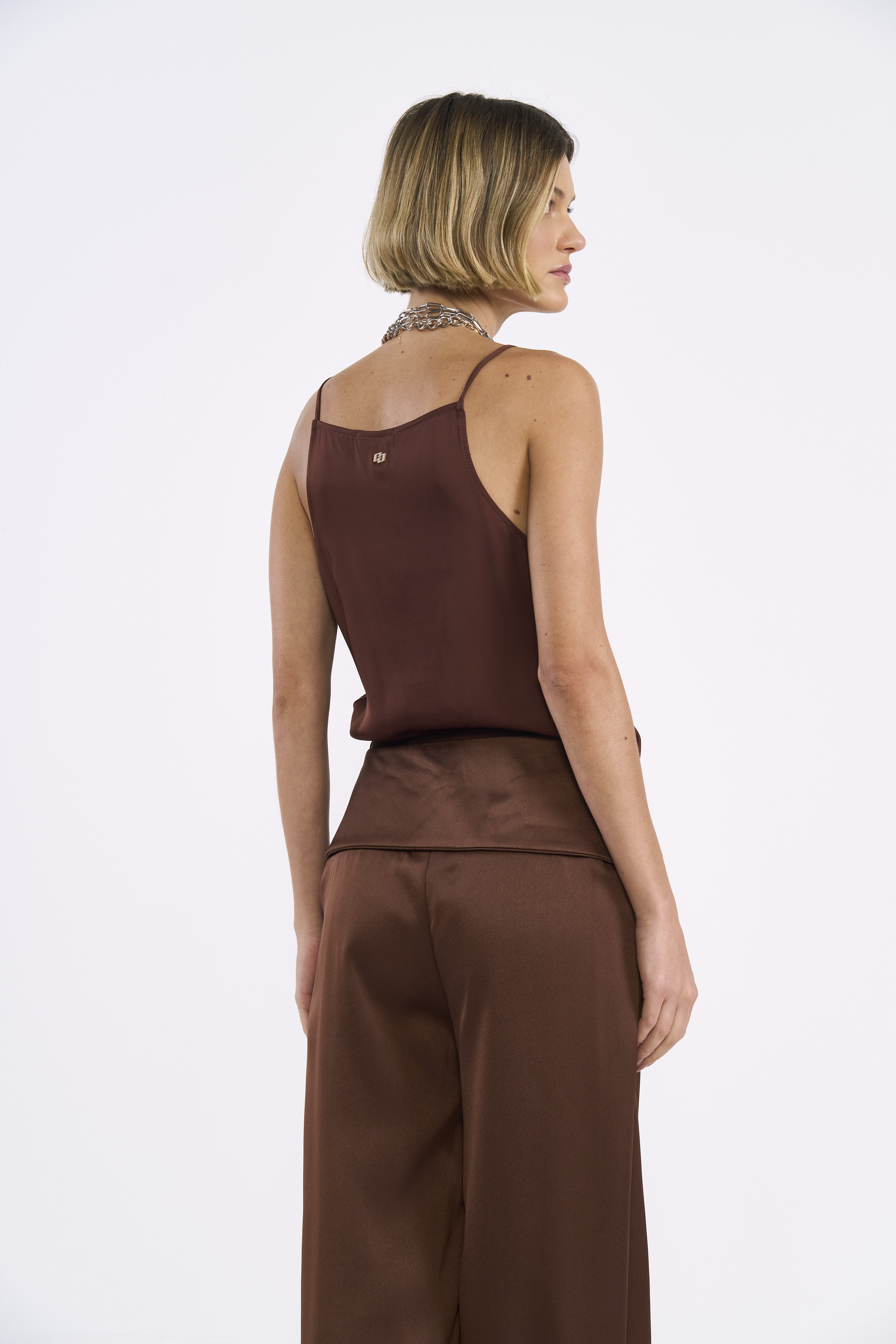 BLUSA COLCCI P MARROM BEATEN BROWN